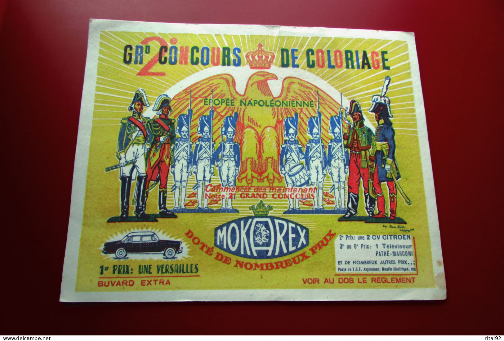 Buvard "Café MOKAREX" 2 ème Grand Concours De Coloriage - Koffie En Thee