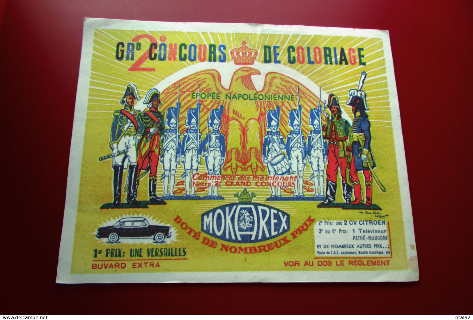 Buvard "Café MOKAREX" 2 ème Grand Concours De Coloriage - Café & Té