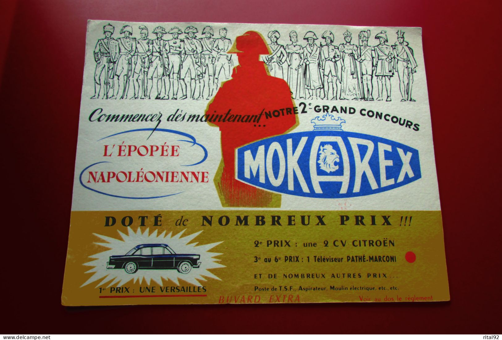 Buvard "Café MOKAREX" 2 ème Grand Concours De Coloriage - Koffie En Thee