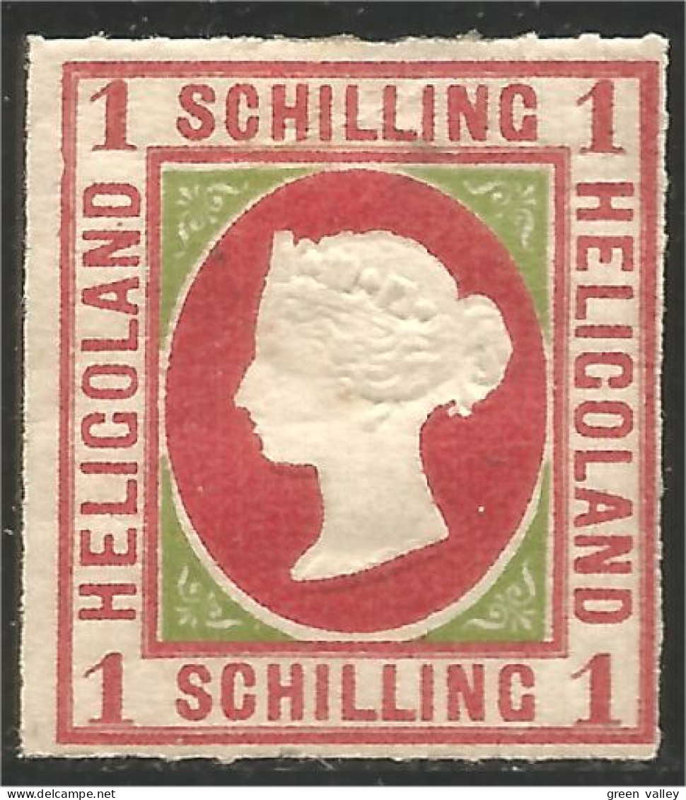 438 Allemagne Heligoland 1867 1sch Rose Green Vert Mint * Neuf (GES-188) - Héligoland