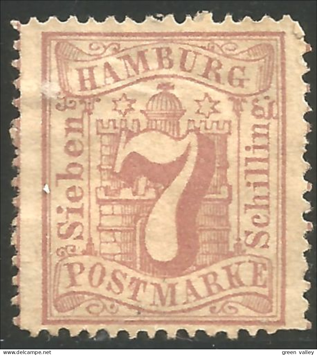 438 Allemagne Hamburg 1864 7s Orange Perf 13.5 (GES-180) - Hambourg