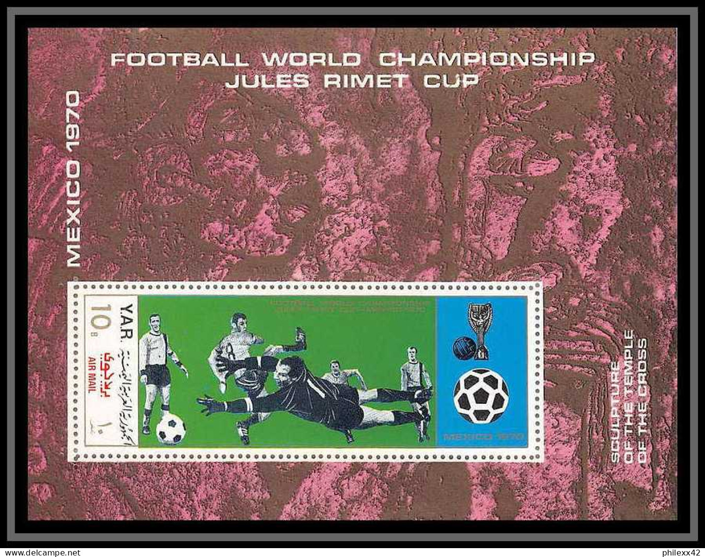 Nord Yemen YAR - 3548/ Bloc N° 133 Football Soccer Mexico World Cup Jules Rimet 1970 ** MNH - Yemen