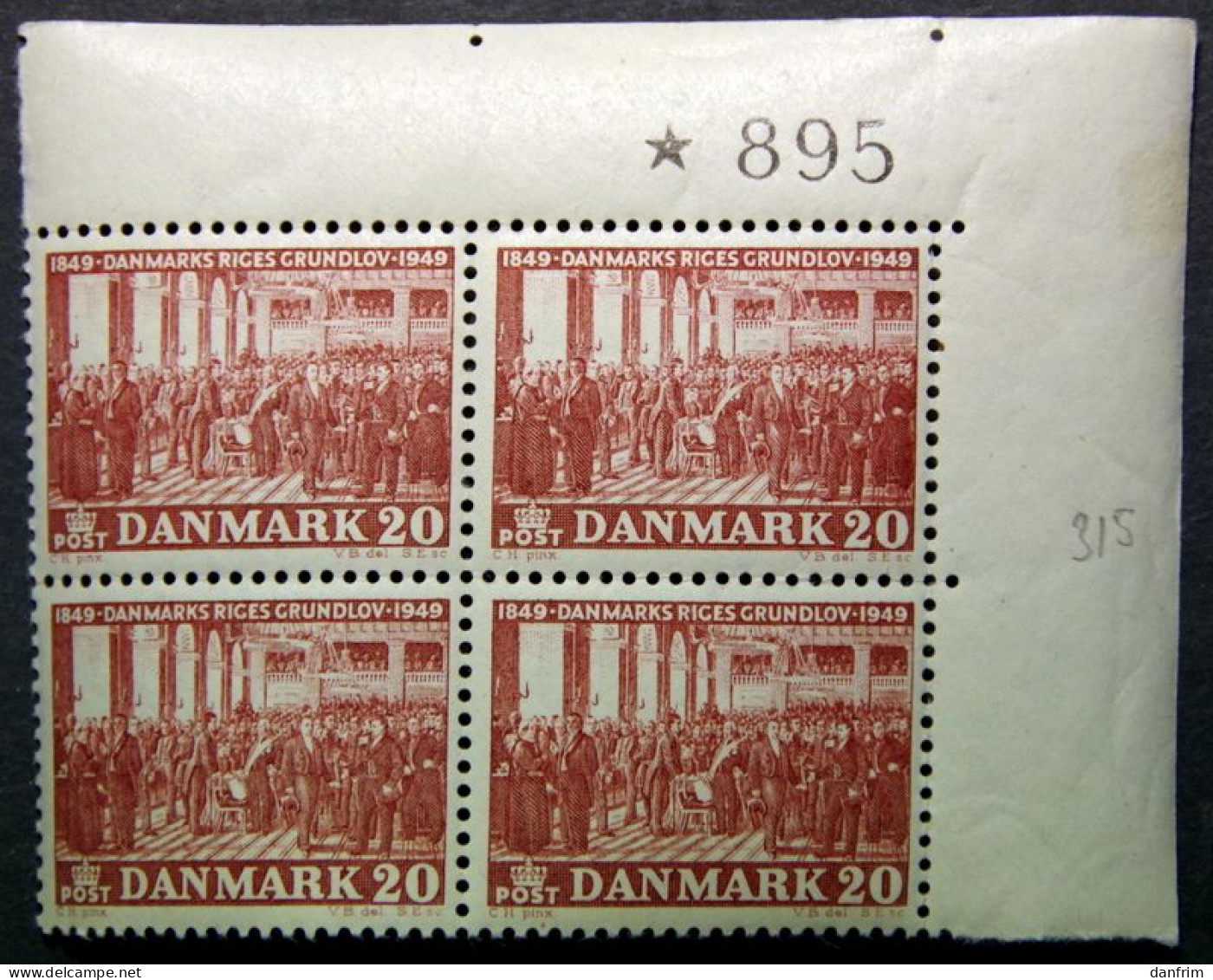 Denmark 1949 100 Years Constitution  MiNr. 319 MHN (**)  ( Lot KS 1668 ) - Unused Stamps