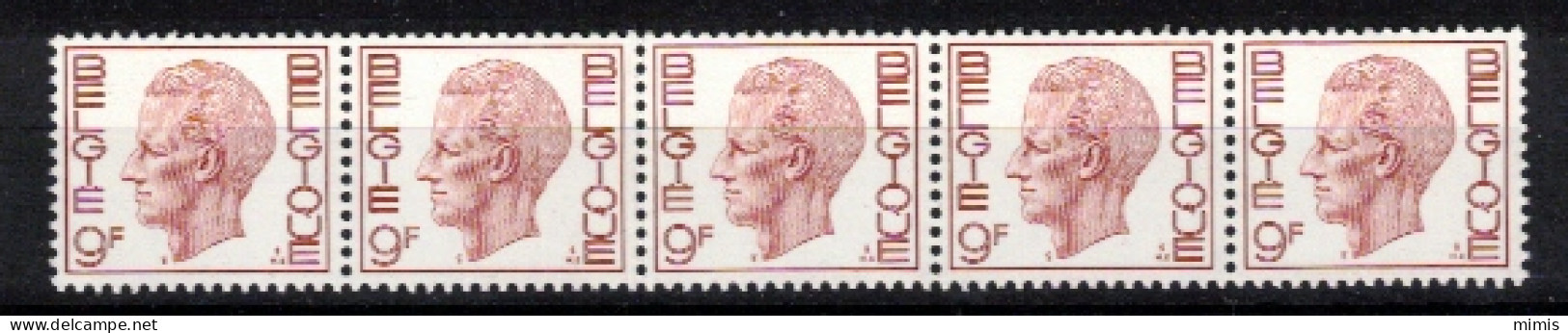 BELGIQUE   1980    R 70   Bande De 5  N° 585 ** Sans Charnière - Rouleaux