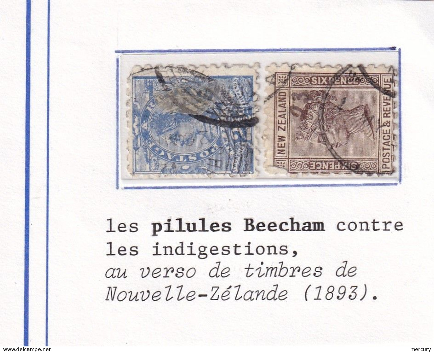 NOUVELLE ZELANDE - 2 Timbres Avec Publicité "pilules Beecham" Au Verso - 2 Scans - Oblitérés