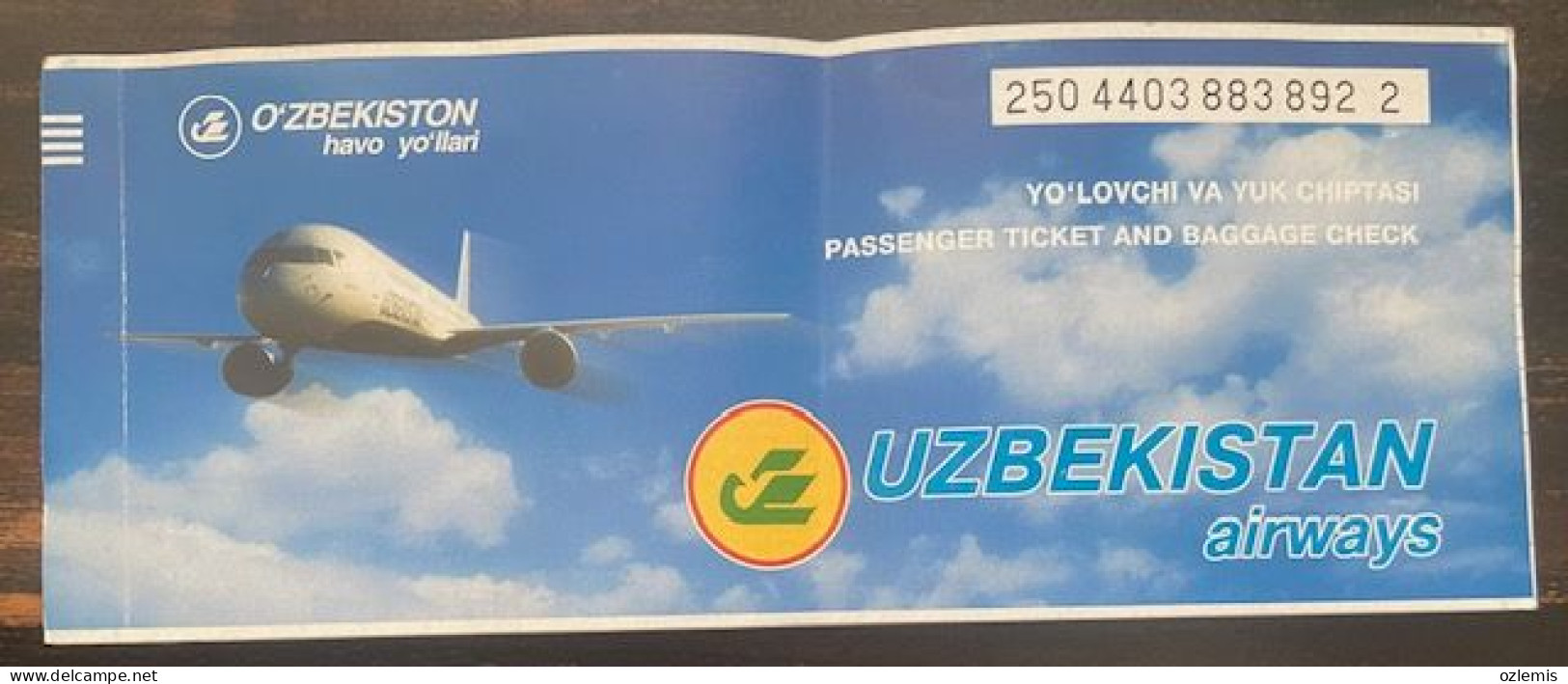 UZBEKISTAN , O'ZBEKISTON ,AIRWAYS ,TICKET - Monde