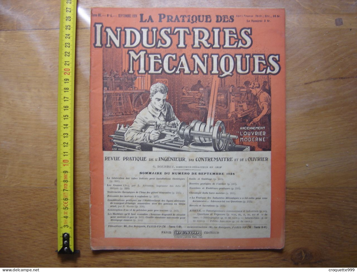 1924 Revue 6 Pratique Des Industries Mecaniques INGENIEUR CONTREMAITRE OUVRIER - Bricolage / Technique