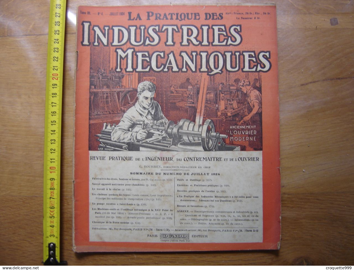 1924 Revue 4 Pratique Des Industries Mecaniques INGENIEUR CONTREMAITRE OUVRIER - Bricolage / Technique