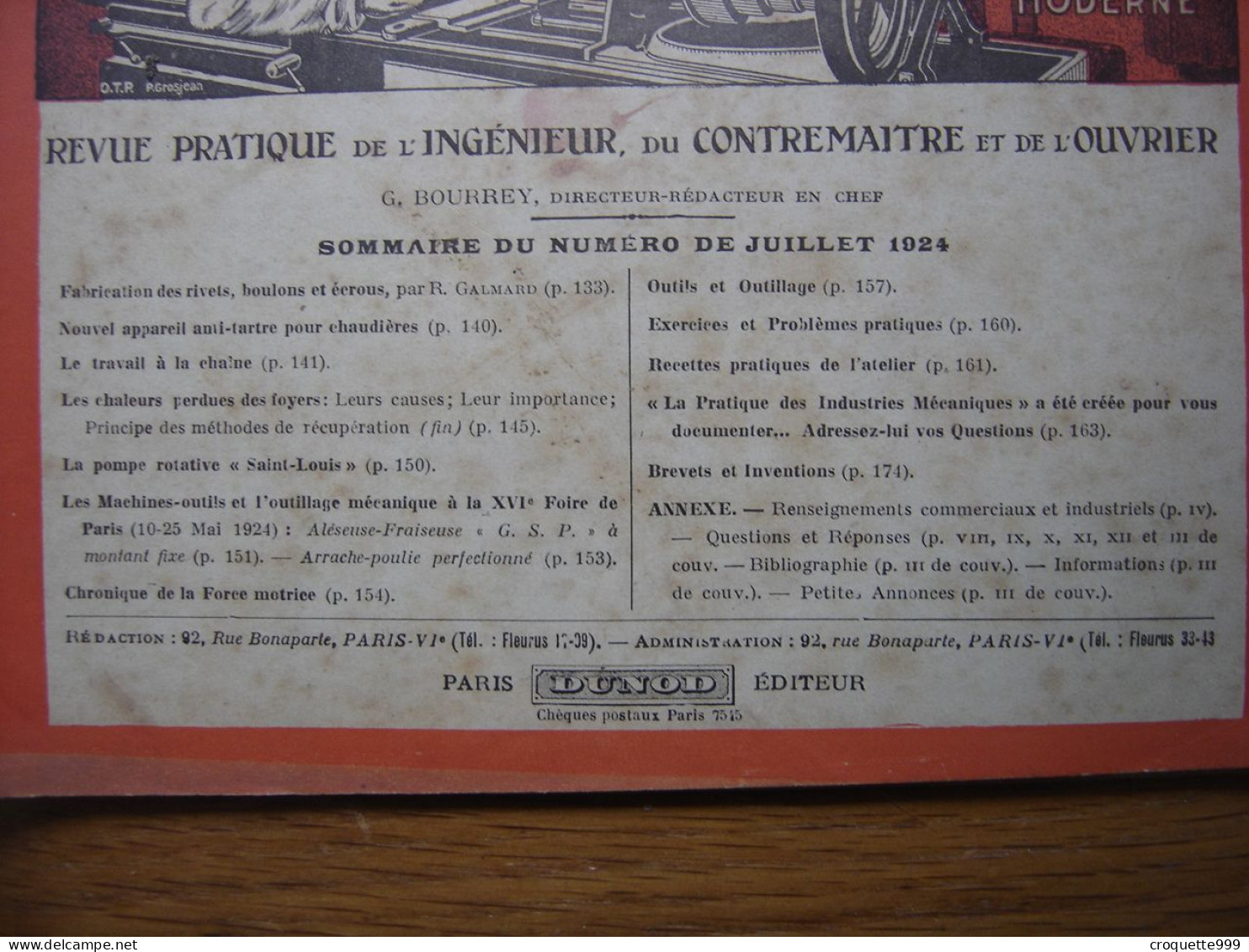 1924 Revue 4 Pratique Des Industries Mecaniques INGENIEUR CONTREMAITRE OUVRIER - Bricolage / Technique