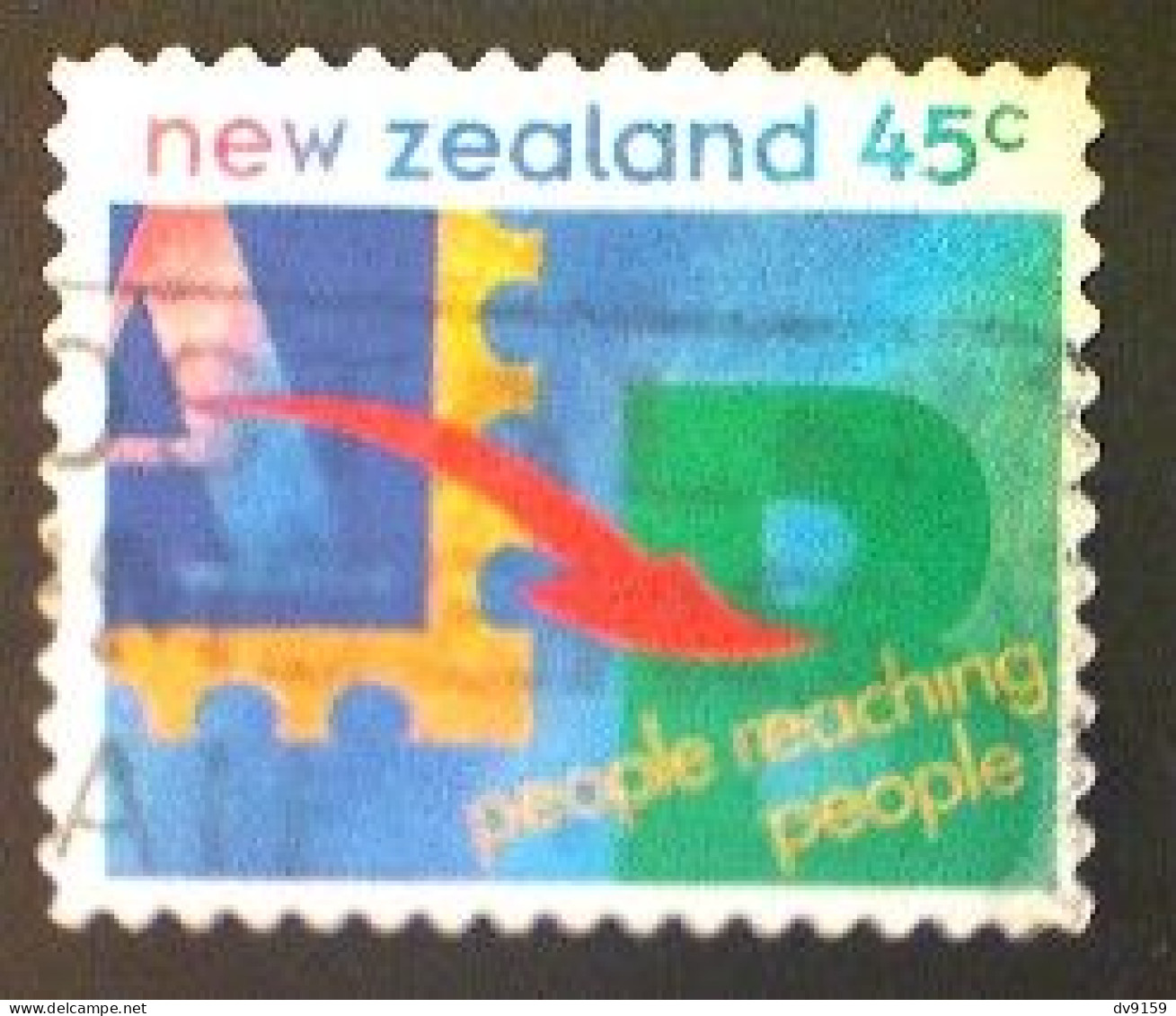 New Zealand, Scott #1226, Used(o), 1994, People Reaching People, 45¢, Multicolored - Oblitérés