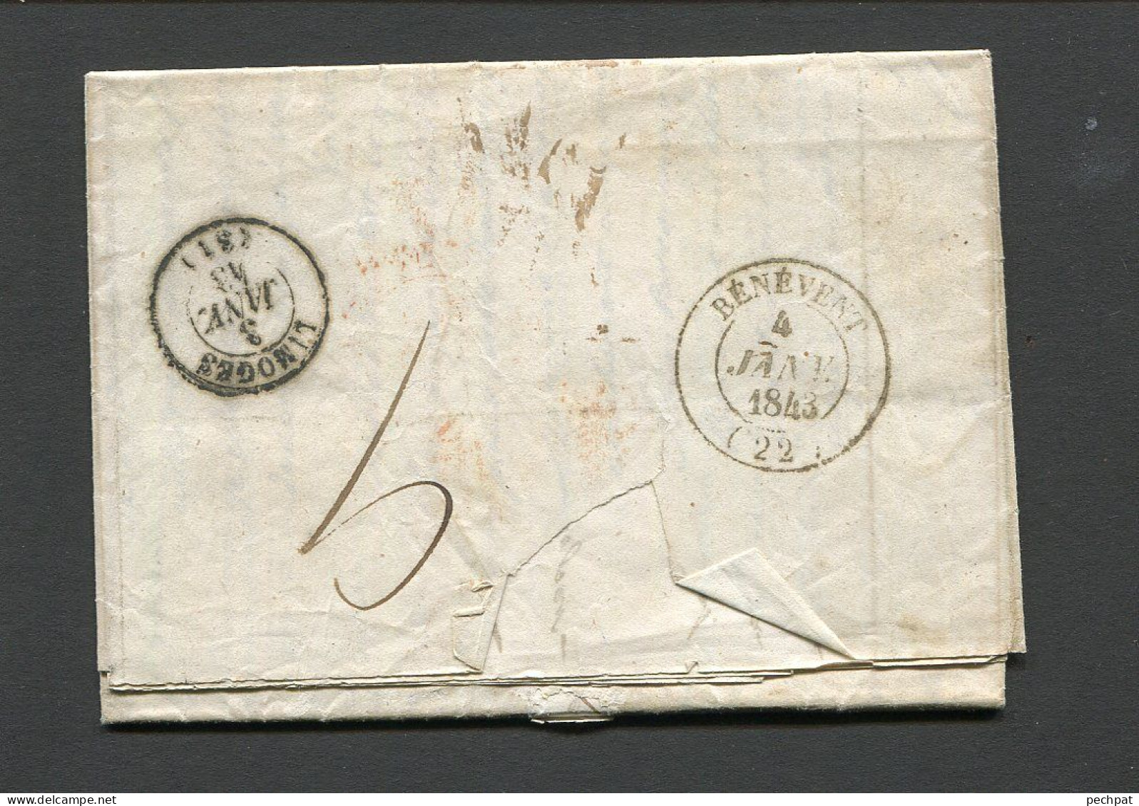 Lettre De Zaragoza 1843 Pour La Creuse à Henri Tandeau De Marsac Maire Via Jaca Pau Limoges Bénévent De Son Curé RRR - ...-1850 Prephilately