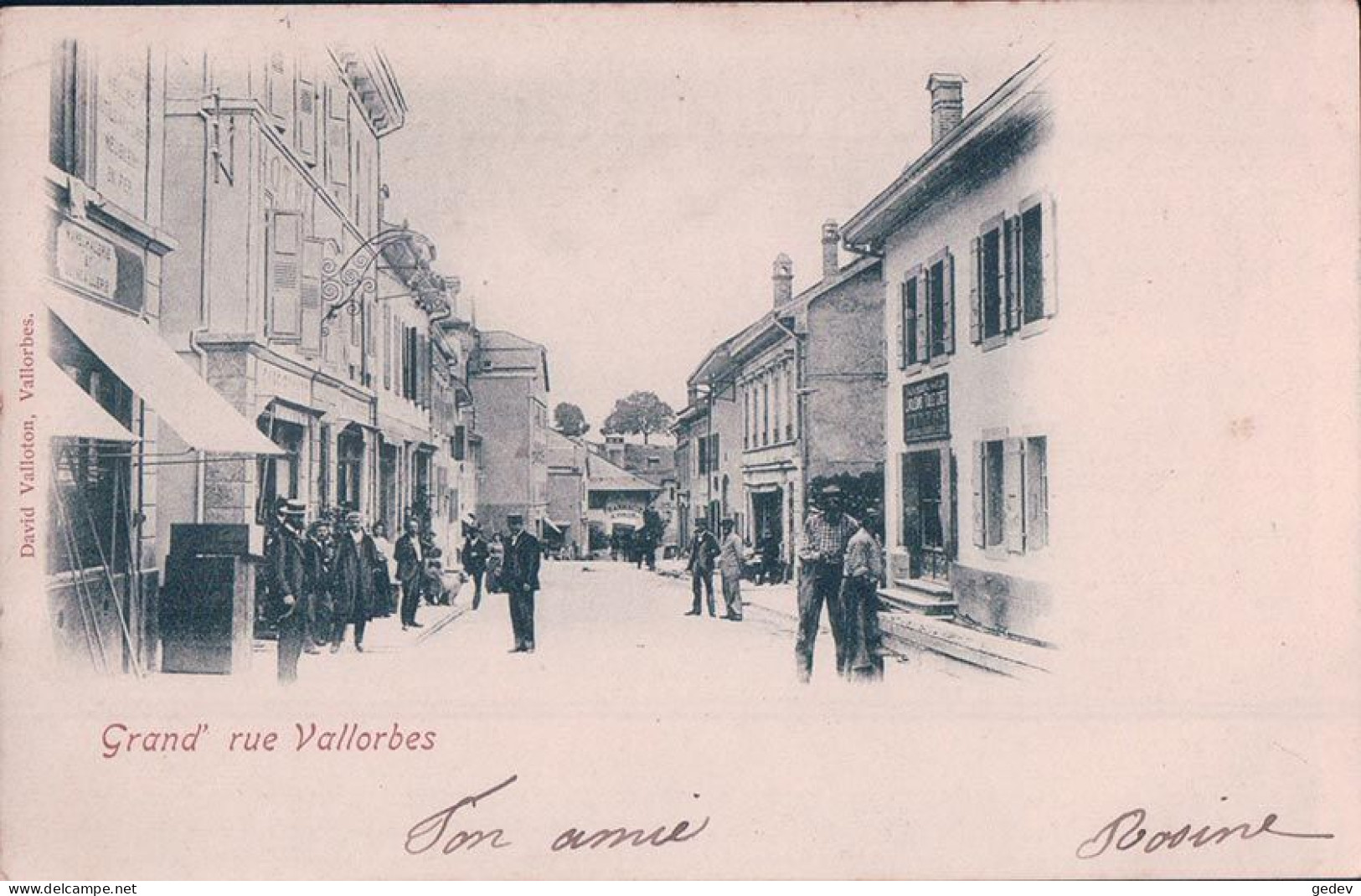 Vallorbe VD, Grand' Rue Animée, Hôtel De France (15.6.1900) - Vallorbe