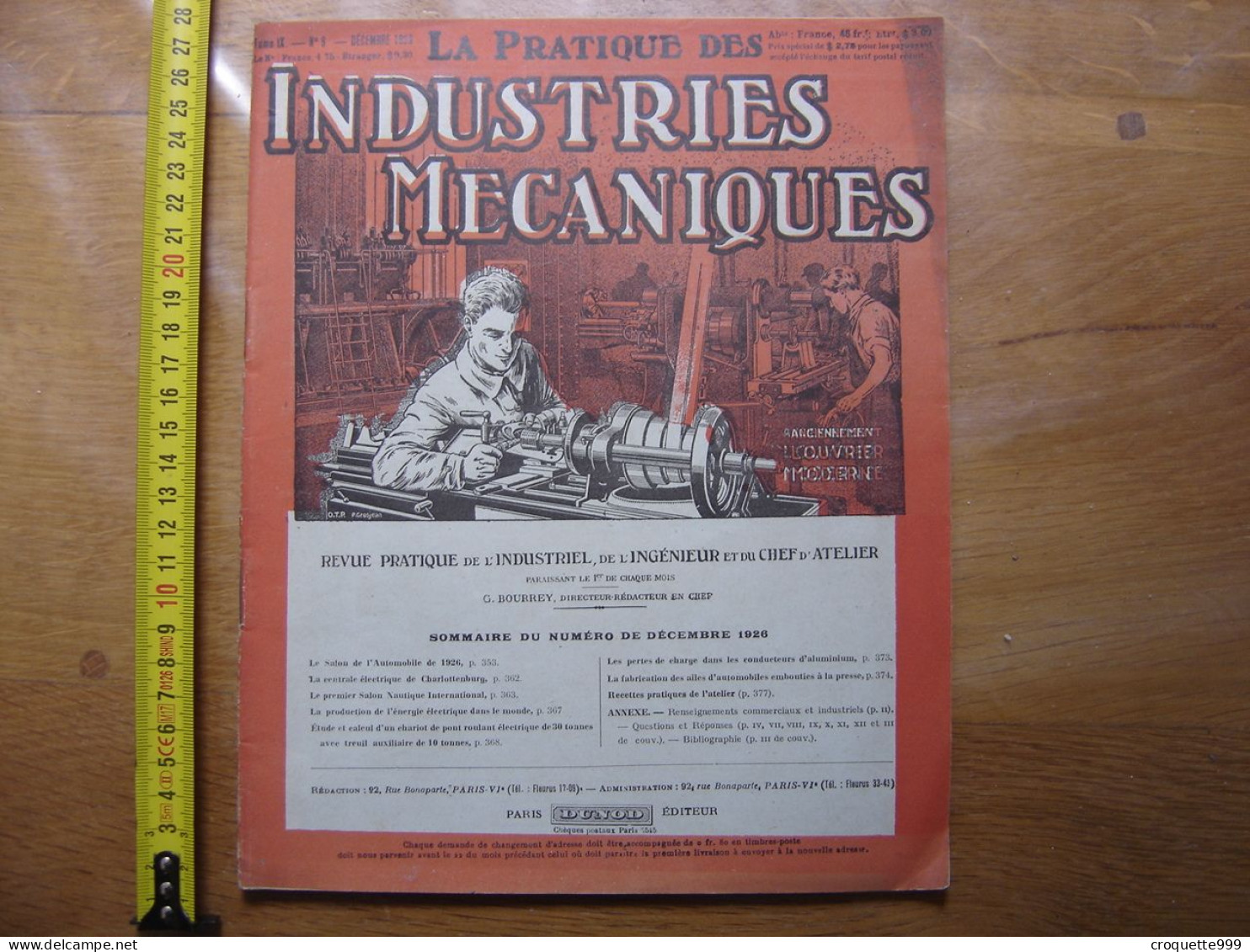 1926 Revue 9 Pratique Des Industries Mecaniques INGENIEUR CONTREMAITRE OUVRIER - Bricolage / Técnico