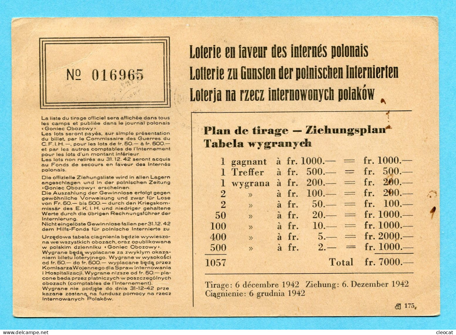 Souvenir De L'Internement En Suisse - Birr-Lupfig Mit Los Auf Rückseite - Documents