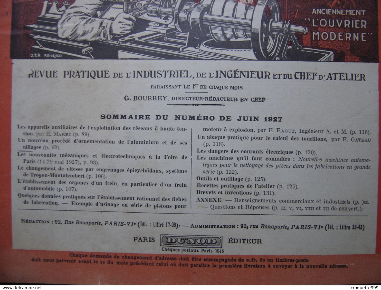 1927 Revue 3 Pratique Des Industries Mecaniques INGENIEUR CONTREMAITRE OUVRIER - Do-it-yourself / Technical