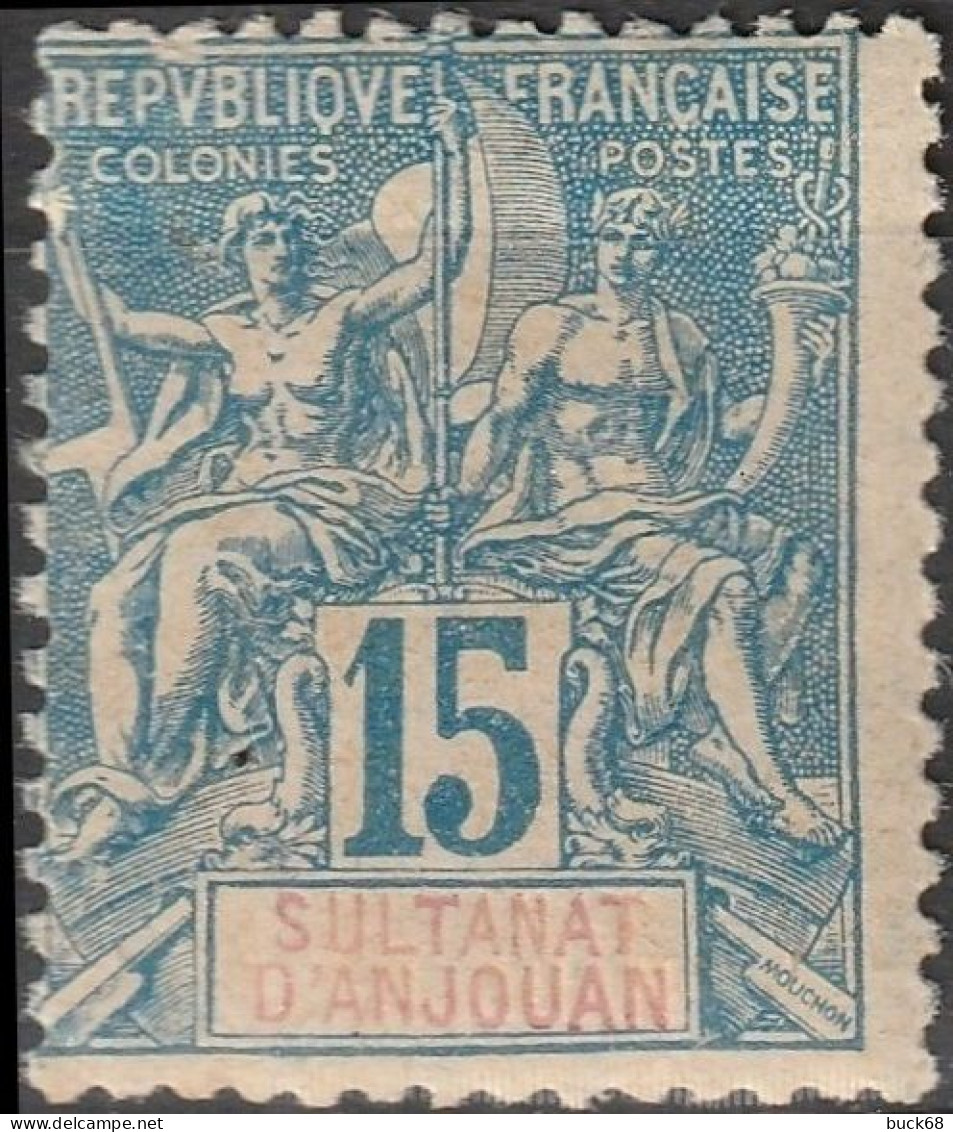 ANJOUAN  6 * MH Type Groupe 1892 (CV 18 €) [ColCla] - Unused Stamps