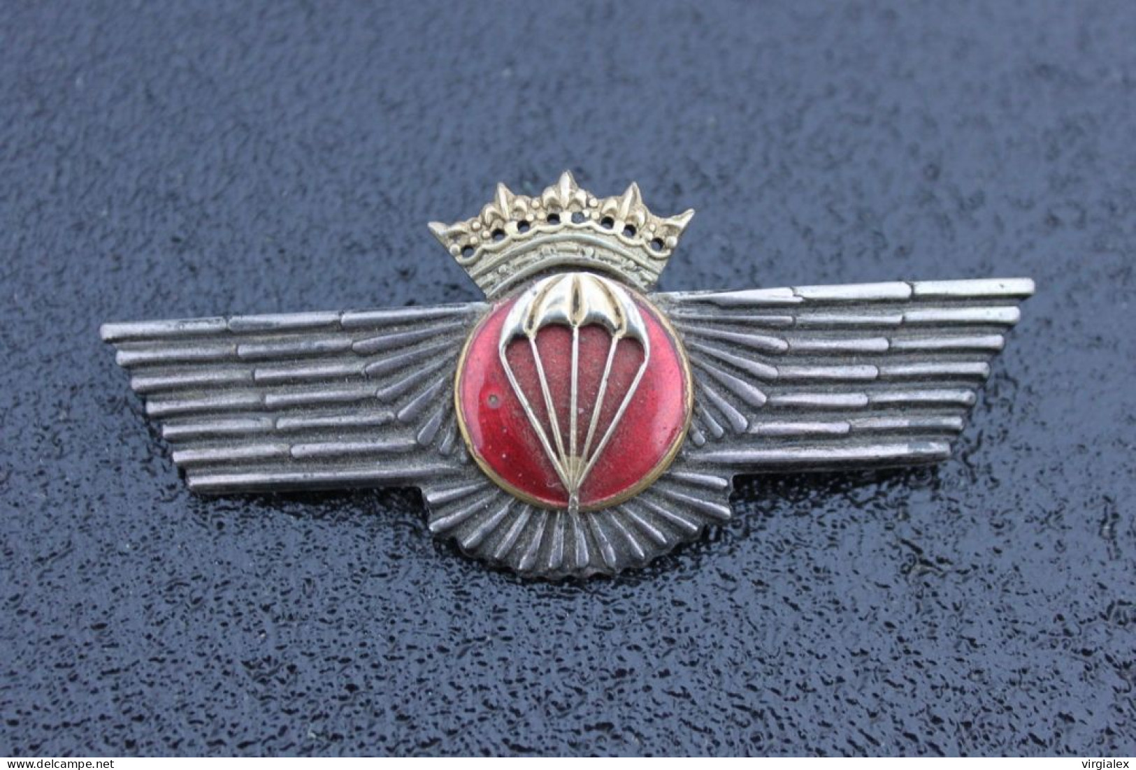 Spanish Parachustist Jump Badge Civil War Facist Republican Spain Ww2 Insignia Brevet Insigne Parachutiste Espagnol - España
