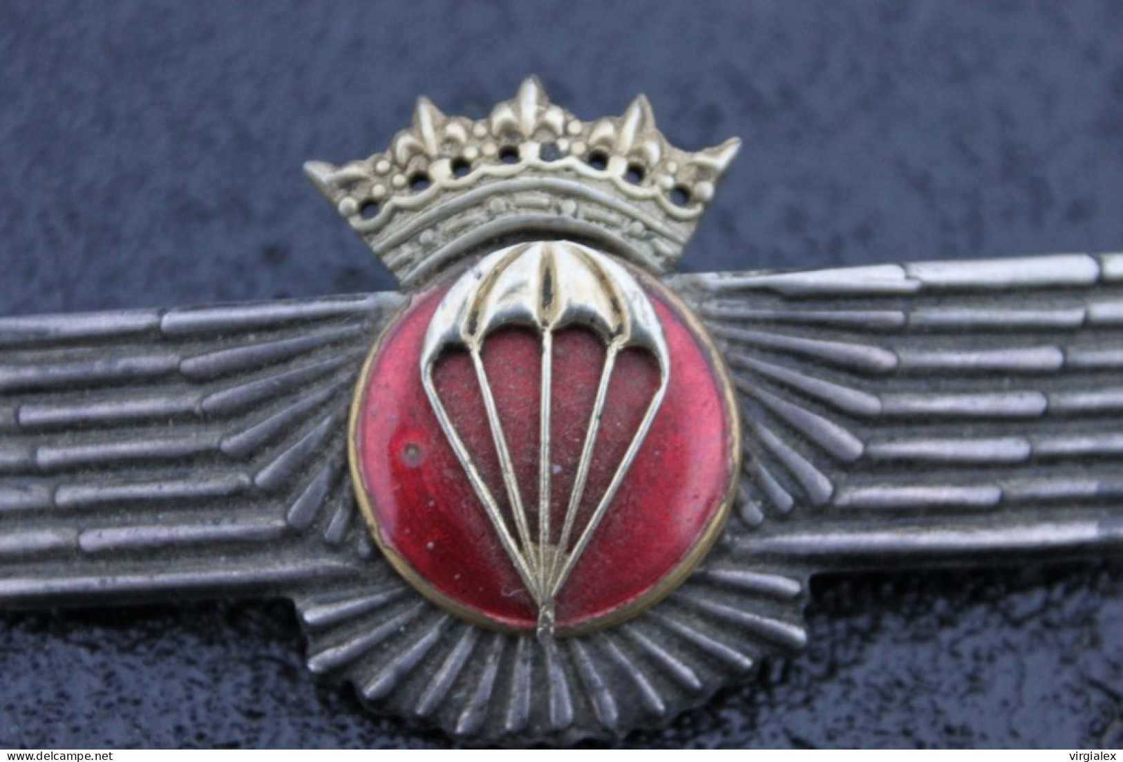 Spanish Parachustist Jump Badge Civil War Facist Republican Spain Ww2 Insignia Brevet Insigne Parachutiste Espagnol - Spanje