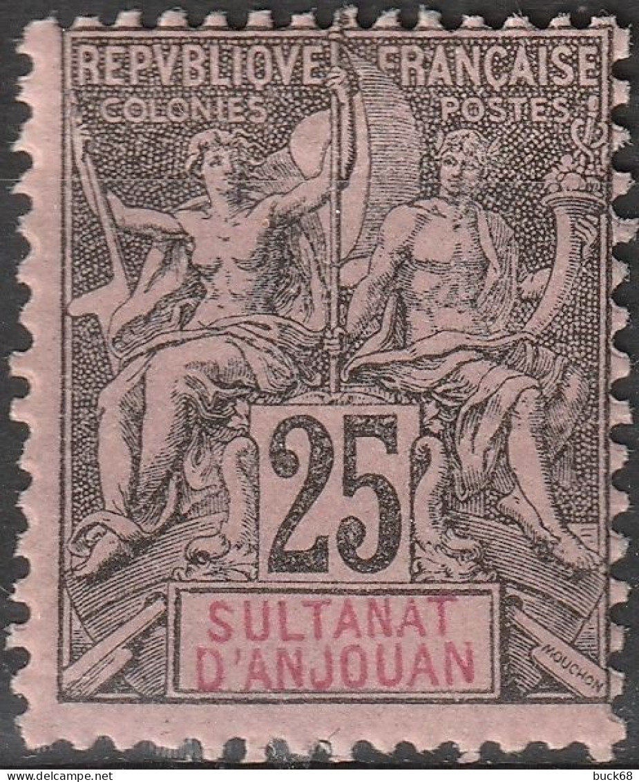 ANJOUAN  8 * MH Type Groupe 1892 (CV 20 €) [ColCla] - Neufs