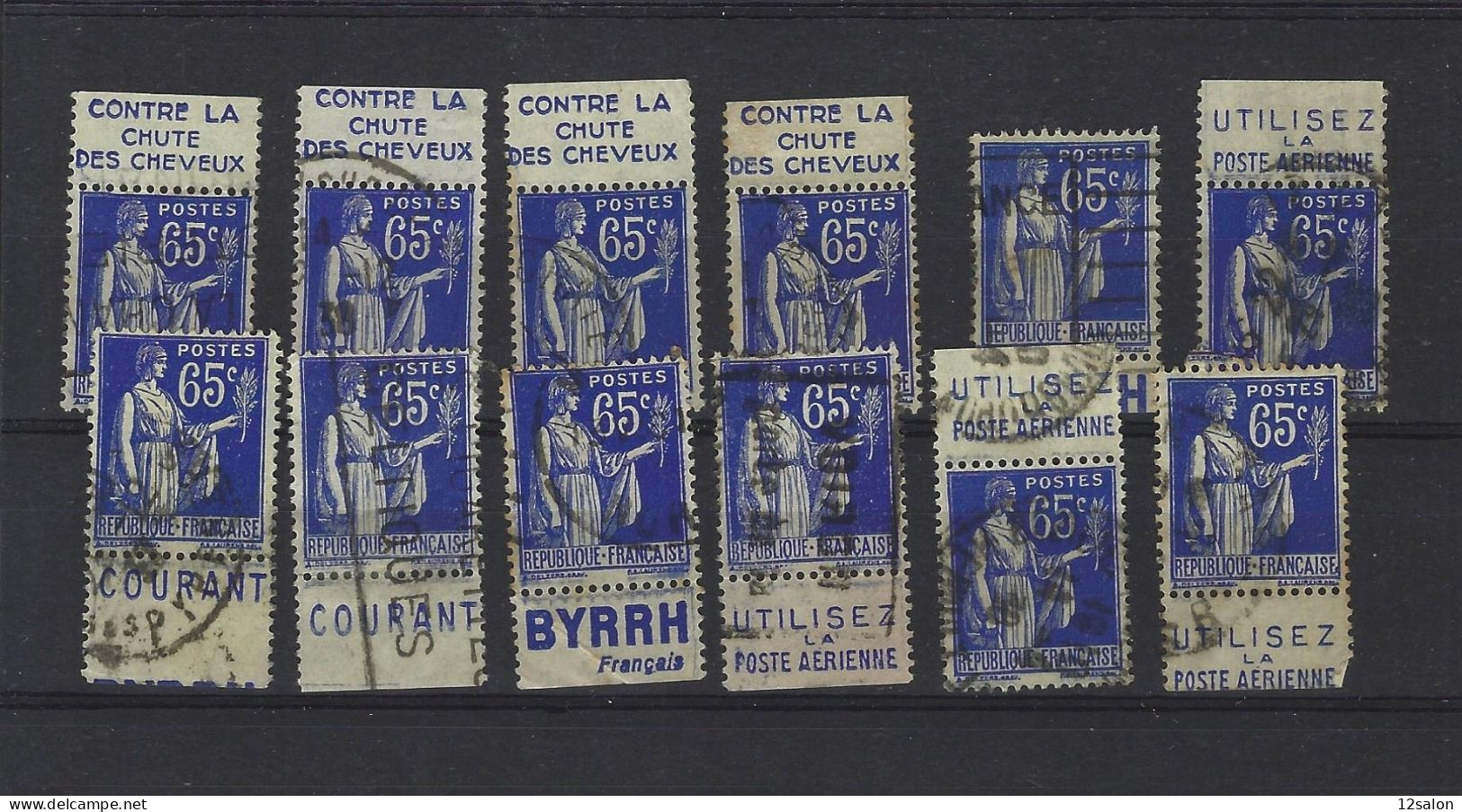 LOT TIMBRE PUBLICITAIRE CARNET PAIX - Used Stamps