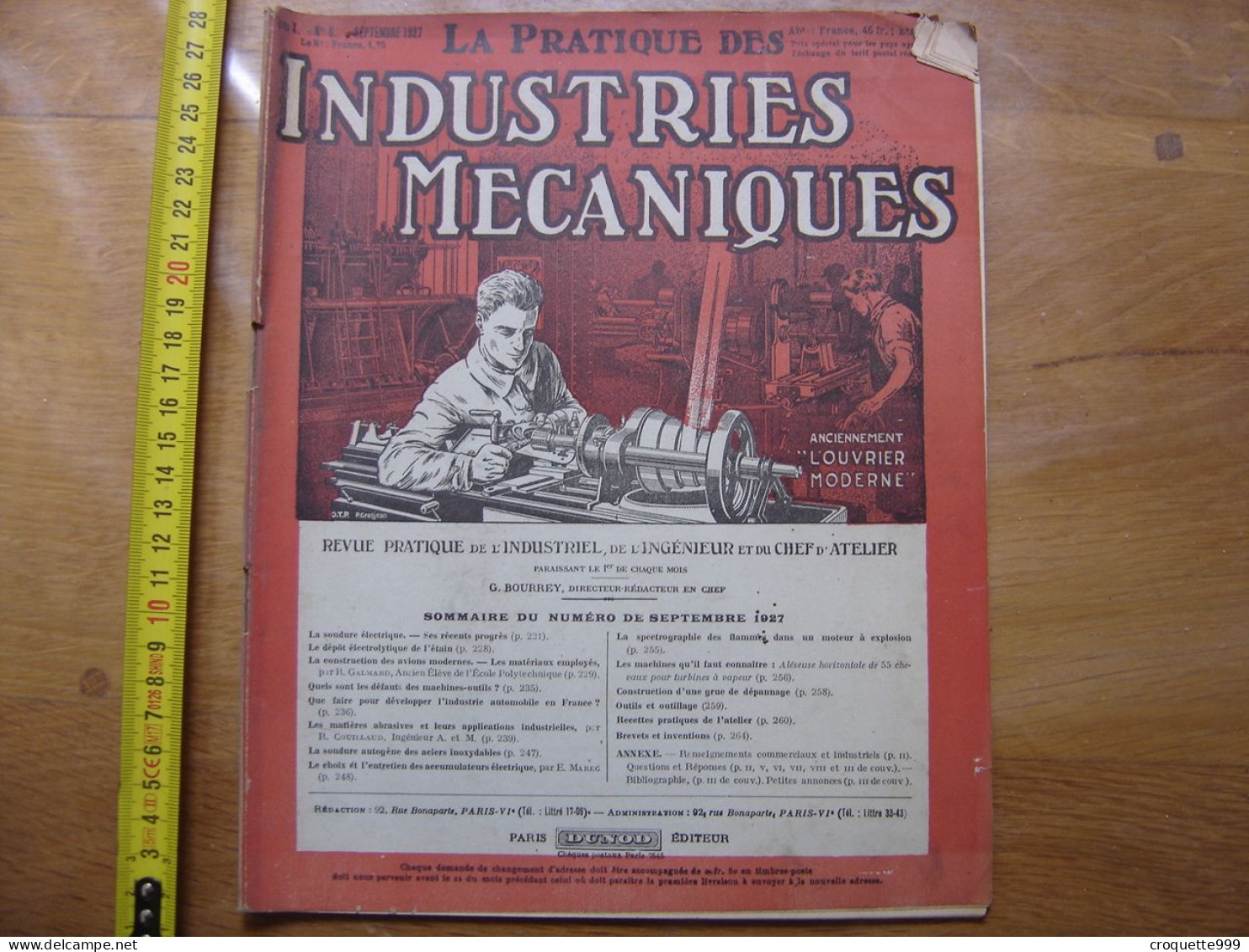 1927 Revue 6 Pratique Des Industries Mecaniques INGENIEUR CONTREMAITRE OUVRIER - Bricolage / Technique