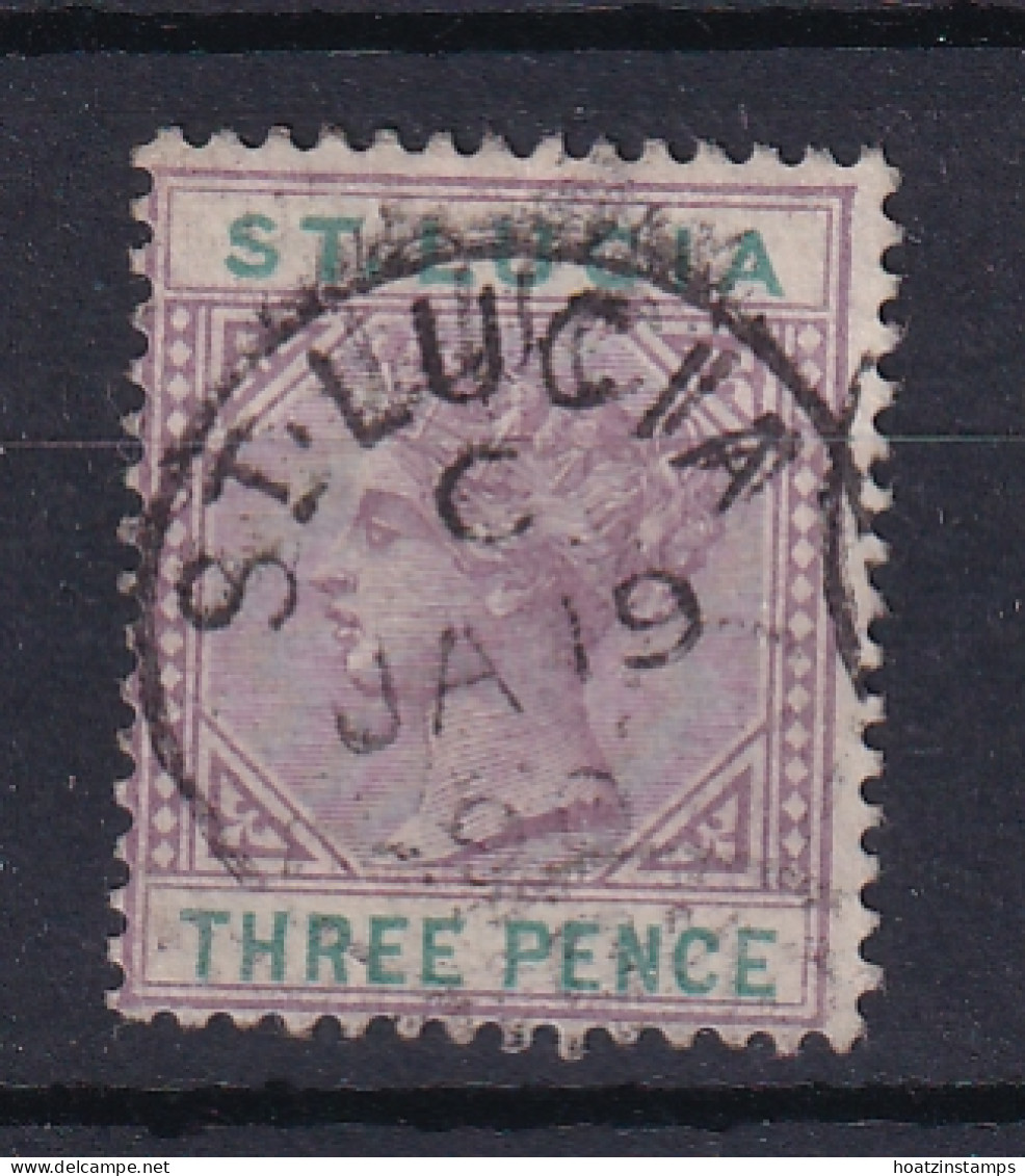 St Lucia: 1891/98   QV   SG47    3d   [Die II]    Used - St.Lucia (...-1978)