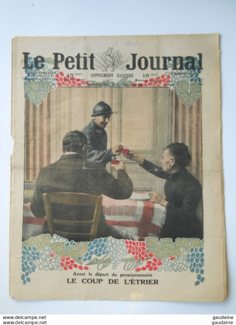 Le Petit Journal N°1424 - 07 Avril 1918 - LE COUP DE L'ETRIER - SOLDAT 1er GUERRE MONDIALE - Le Petit Journal