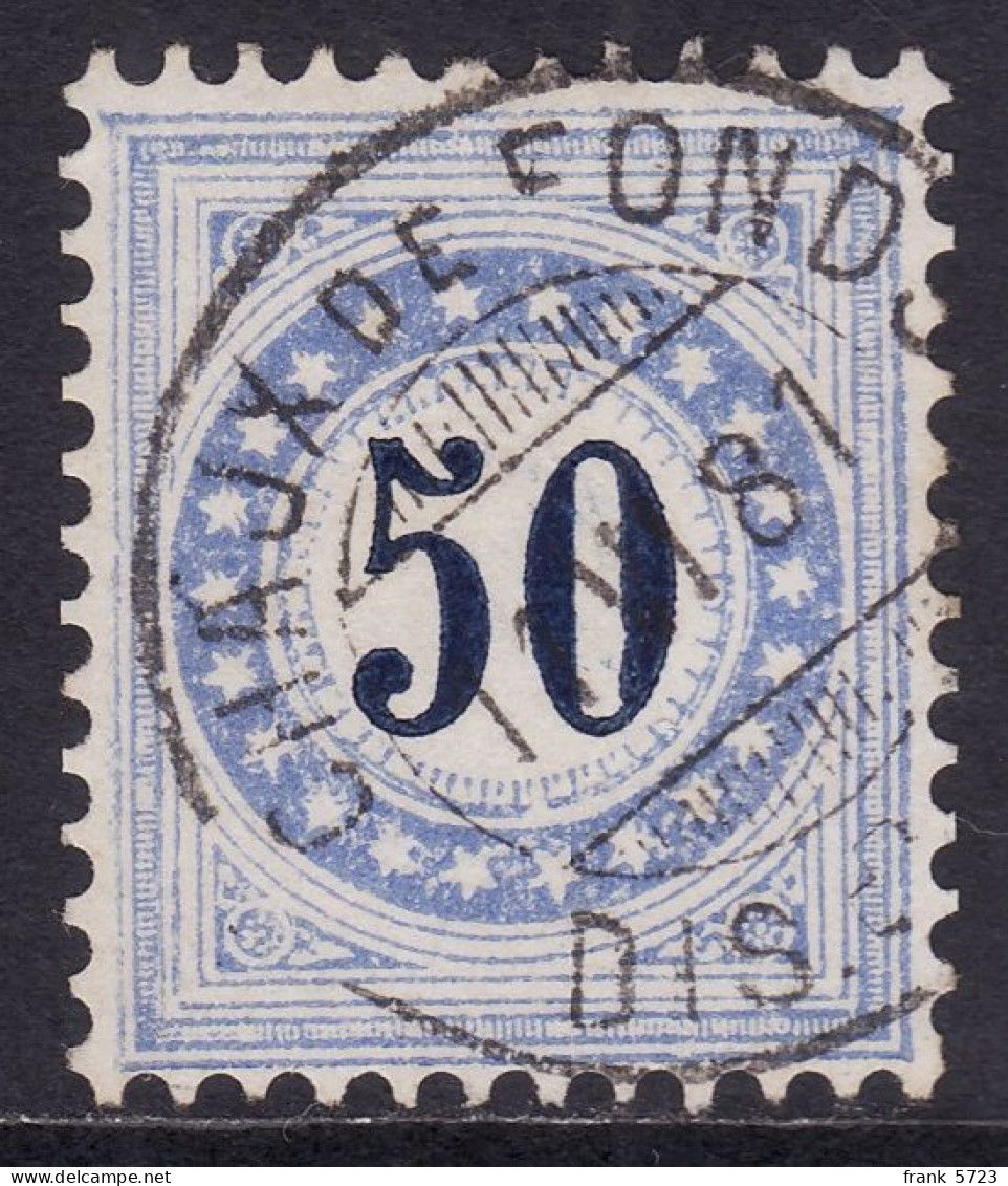 Schweiz: Abart Portomarke ZNr. 7IIN.2.03 (Plattenfehler Doppelsterne) Stempel CHAUX DE FONDS 11 VI 81 DIS. - Impuesto