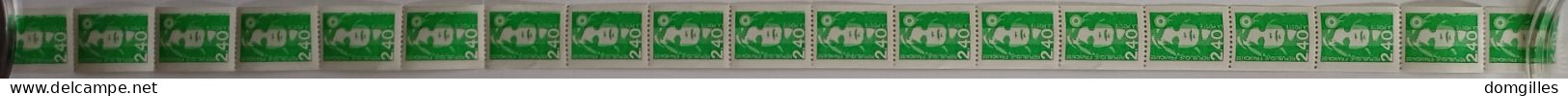 Roulette Marianne Du Bicentenaire 2,4 Vert ( YT R94**) - Bande De 19 - Coil Stamps