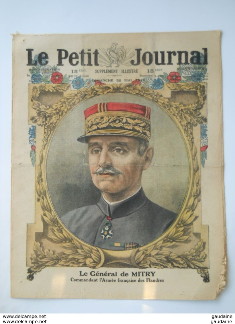 Le Petit Journal N°1431 - 26 Mai 1918 - Général MITRY - GUERRE WW1 - ARMEE DES FLANDRES - Le Petit Journal