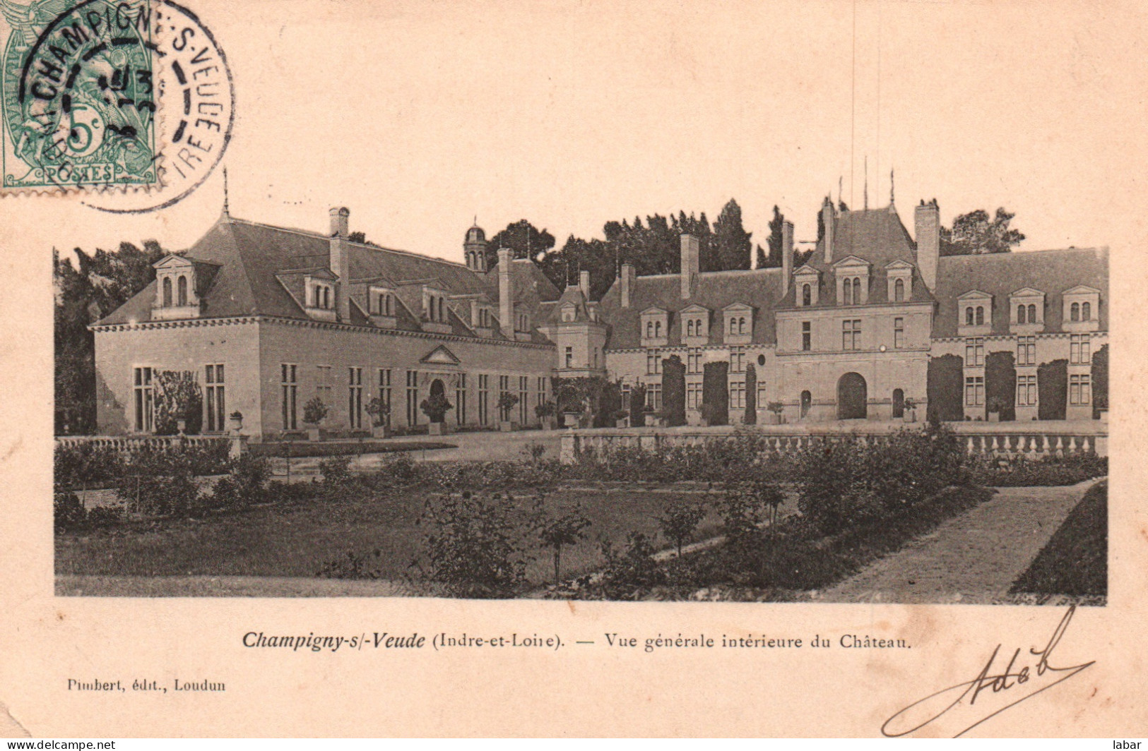 CPA Champion Sur Veude Vue Générale  Intérieur Du Château - Champigny-sur-Veude