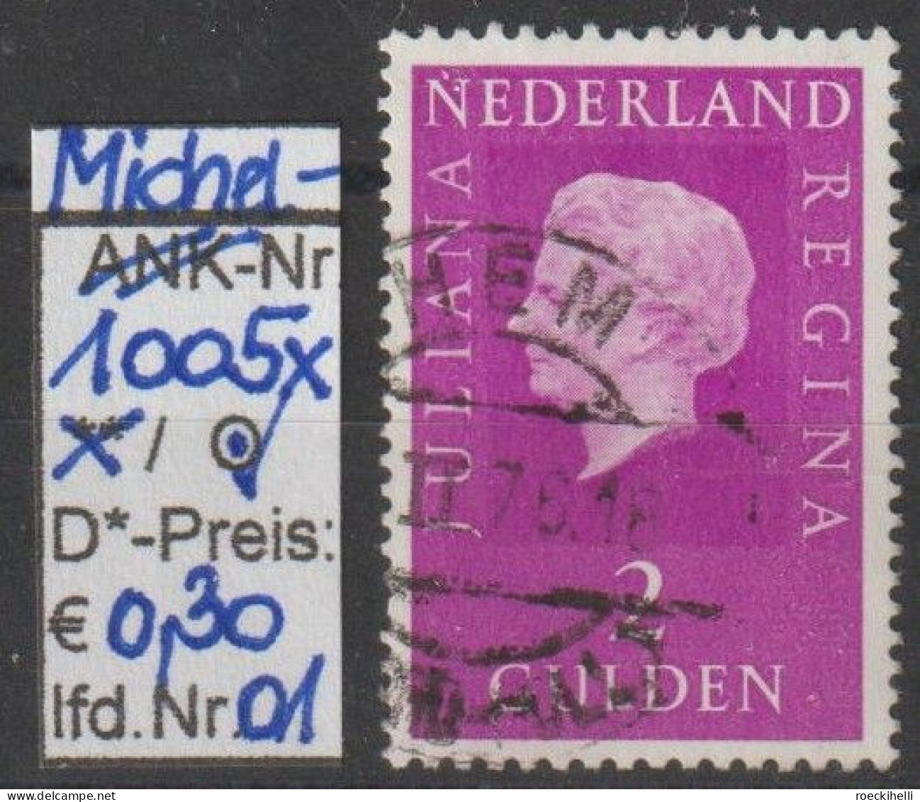 1973 - NIEDERLANDE - FM/DM "Königin Juliana" 2 G Rotviolett - O Gestempelt - S. Scan (1005xo 01-02 Nl) - Used Stamps