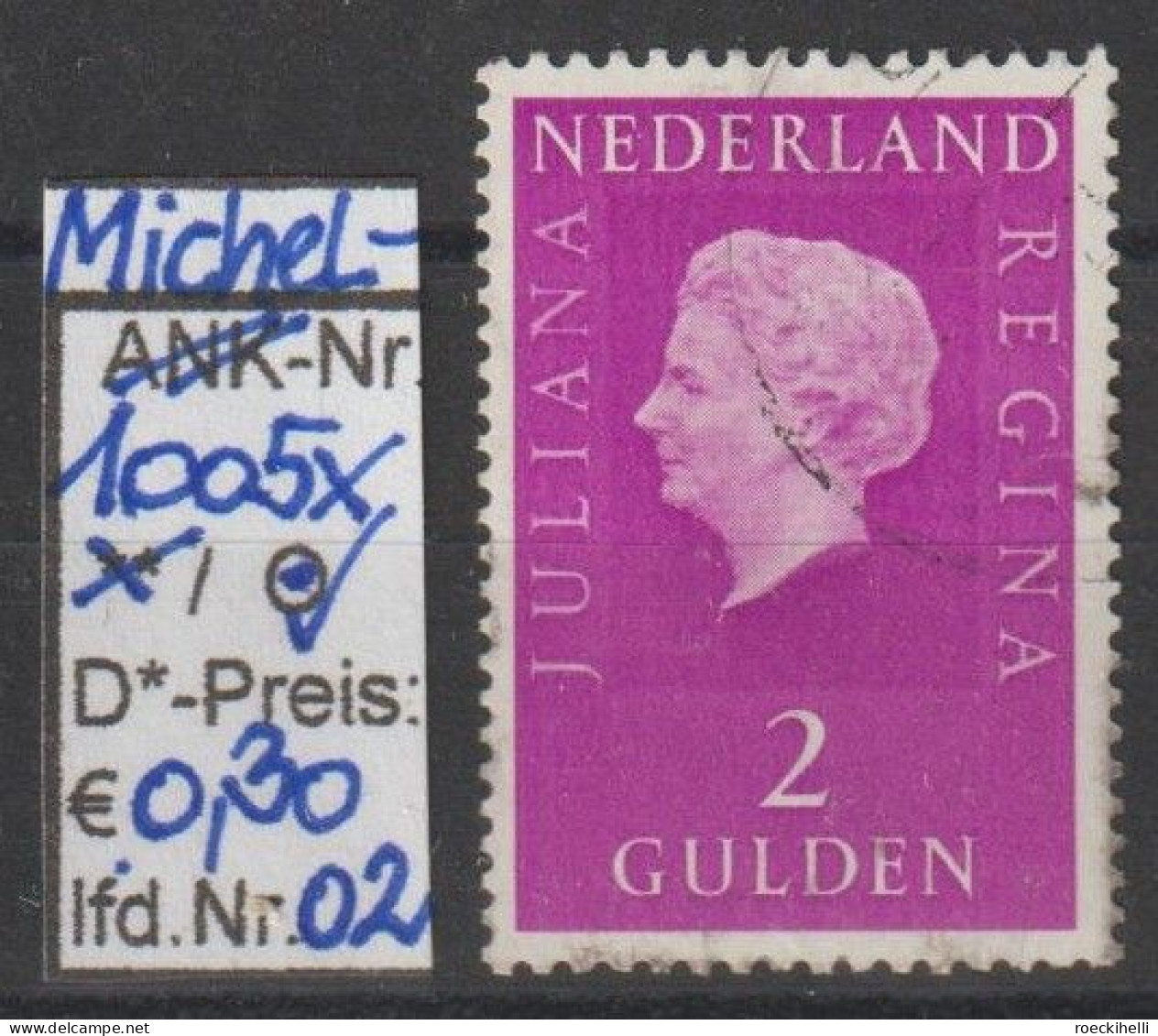 1973 - NIEDERLANDE - FM/DM "Königin Juliana" 2 G Rotviolett - O Gestempelt - S. Scan (1005xo 01-02 Nl) - Used Stamps