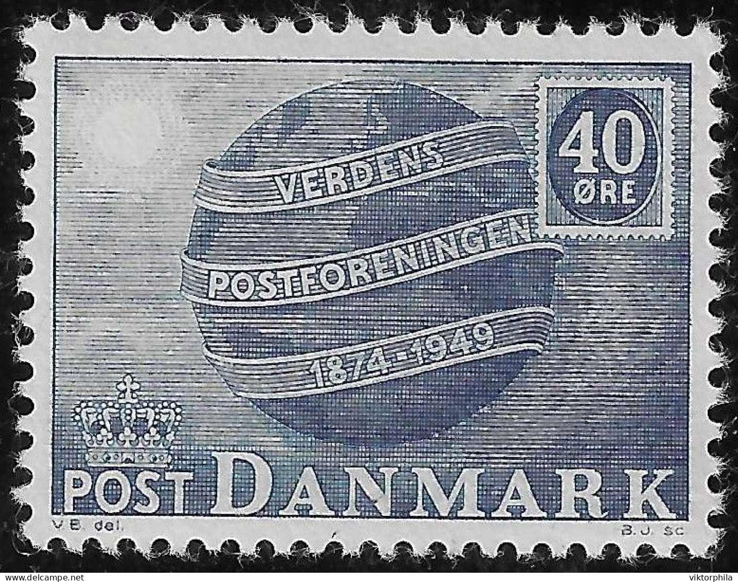 Denmark 1949 World Mail Union 75 Year Anniversary MNH - Nuovi