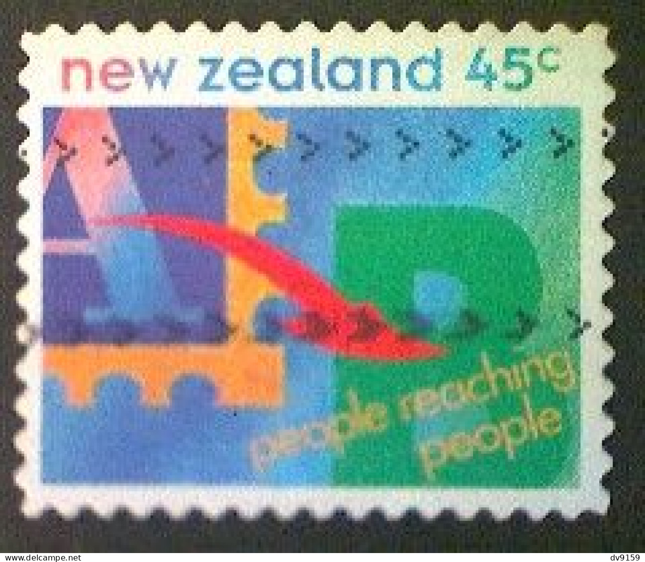 New Zealand, Scott #1226, Used(o), 1994, People Reaching People, 45¢, Multicolored - Gebruikt