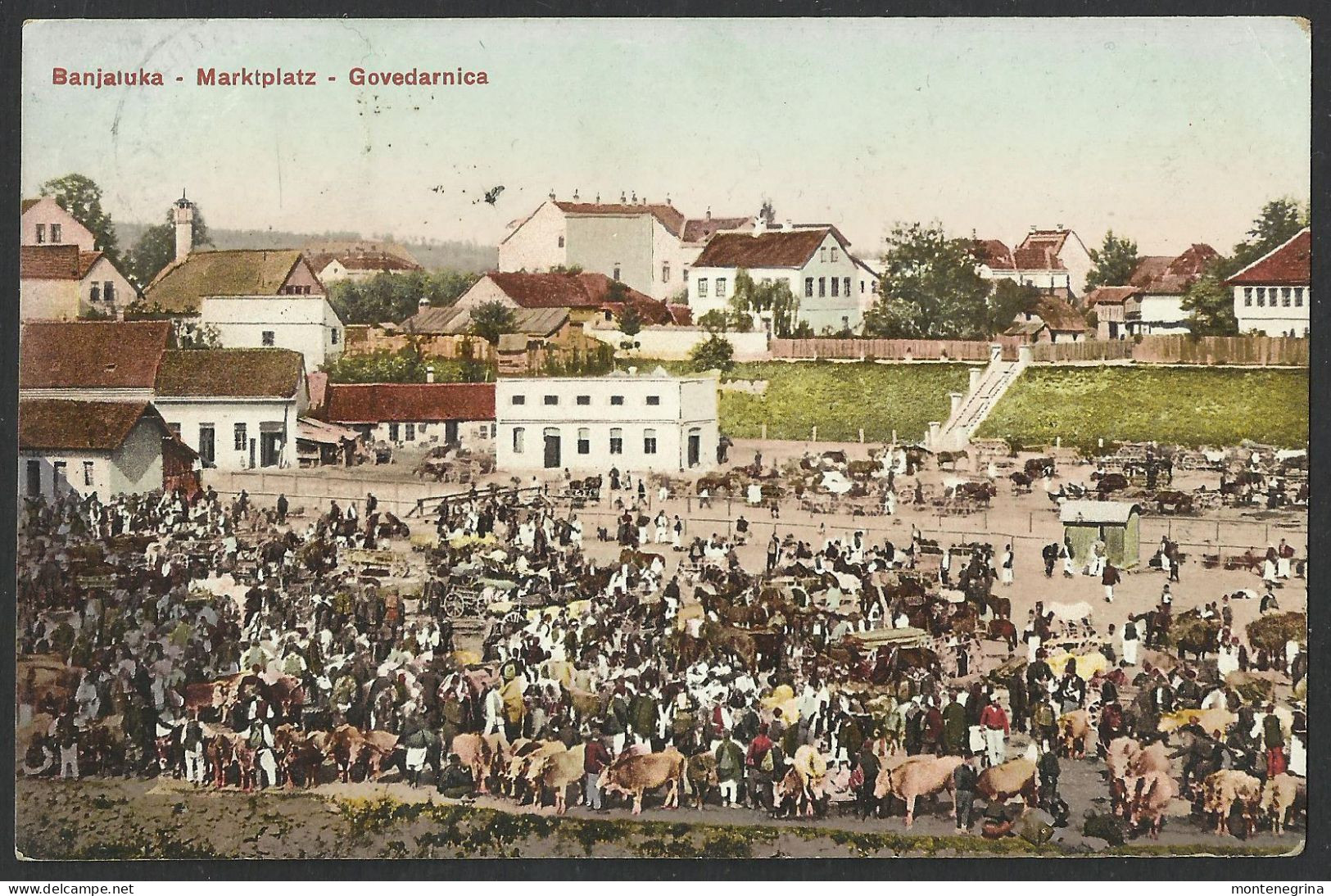 BOSNA I HERCEGOVINA - BANJA LUKA - Govedarnica - Pijaca - Marktplatz - 1910  Old Postcard (see Sales Conditions) 09943 - Bosnie-Herzegovine