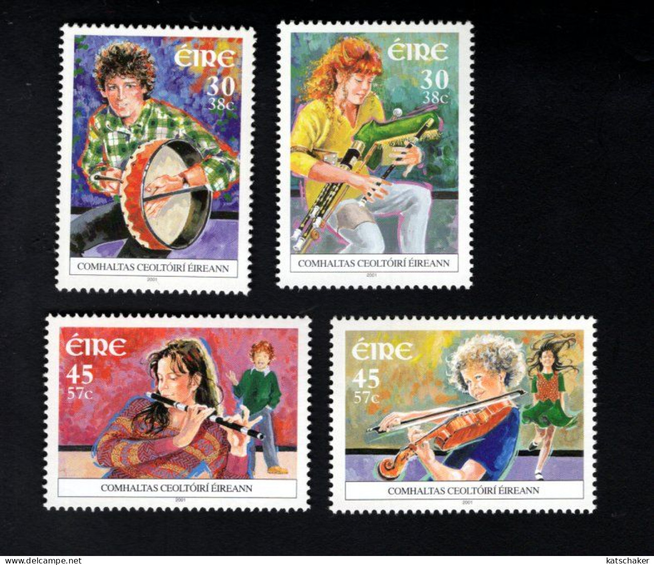 1985223991 2001 SCOTT 1292 1295 (**) POSTFRIS MINT NEVER HINGED - MUSIC - COMHALTAS CEOLTOIRI EIRANN - 50TH ANNIV - Ungebraucht