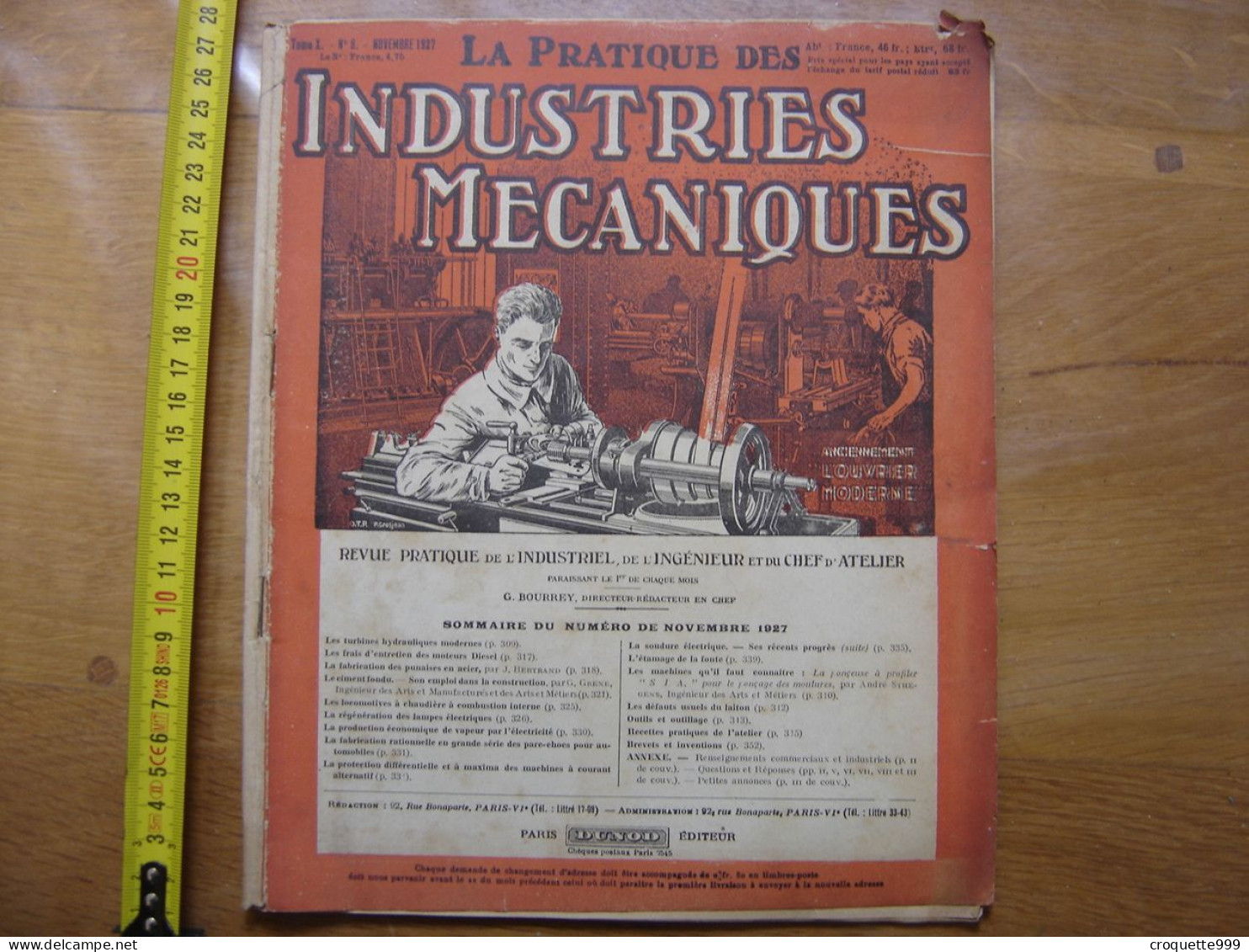 1927 Revue 8 Pratique Des Industries Mecaniques INGENIEUR CONTREMAITRE OUVRIER - Do-it-yourself / Technical