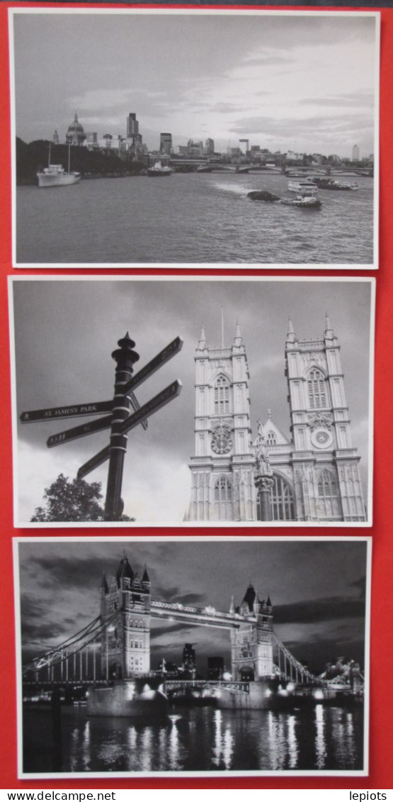 Lot De 3 CP - Angleterre - London - Westminster Abbey, Toxer Bridge & View On River Thames - Derbyshire