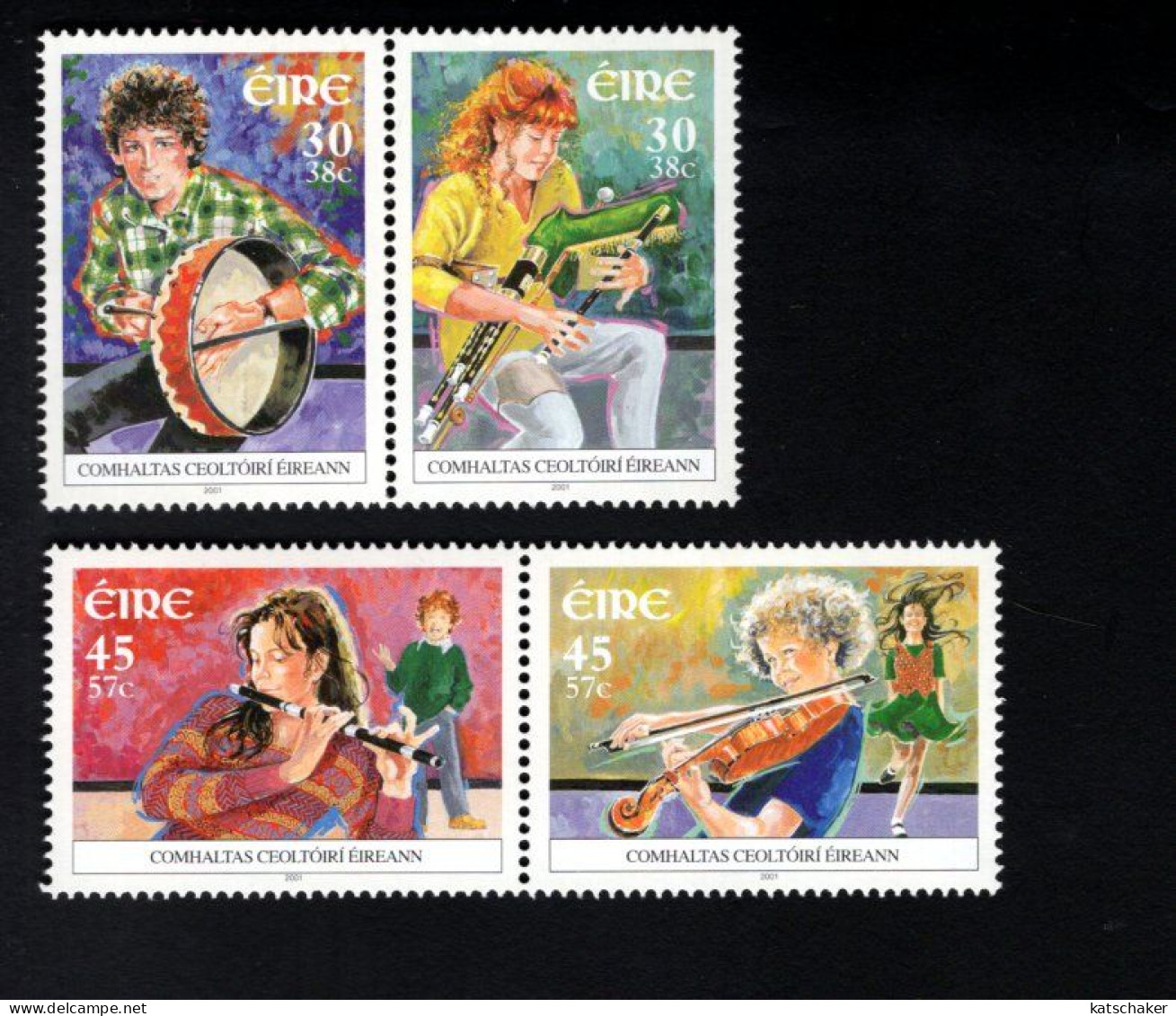 1985226508 2001 SCOTT 1293A 1295A (**) POSTFRIS MINT NEVER HINGED - MUSIC - COMHALTAS CEOLTOIRI EIRANN - 50TH ANNIV - Nuovi