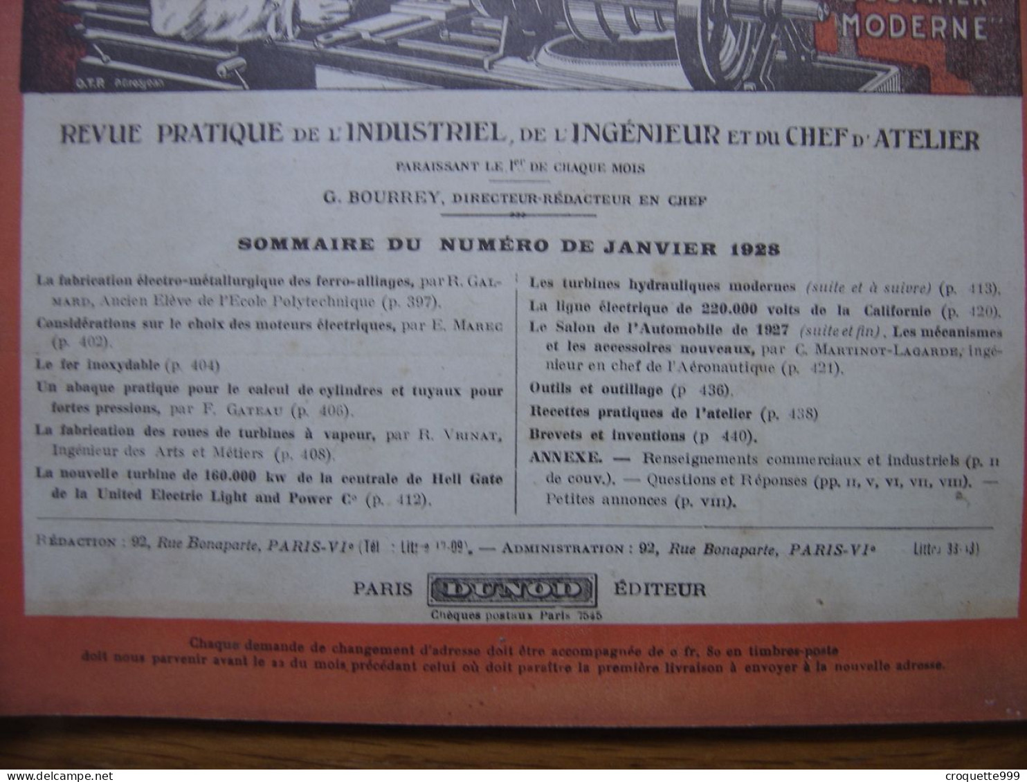 1928 Revue 10 Pratique Des Industries Mecaniques INGENIEUR CONTREMAITRE OUVRIER - Bricolage / Técnico