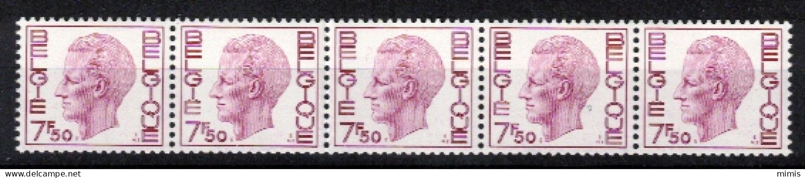 BELGIQUE   1982   R72  Bande De 5  N° 585 ** Sans Charnière - Coil Stamps