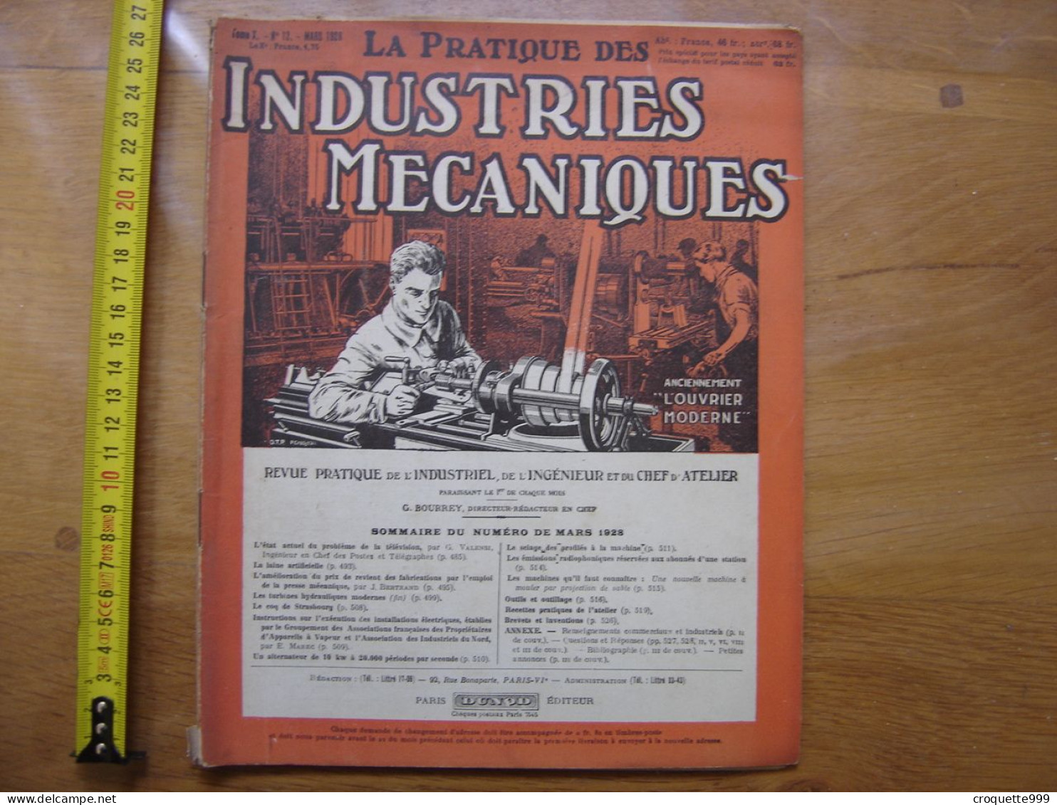 1928 Revue 12 Pratique Des Industries Mecaniques INGENIEUR CONTREMAITRE OUVRIER - Basteln