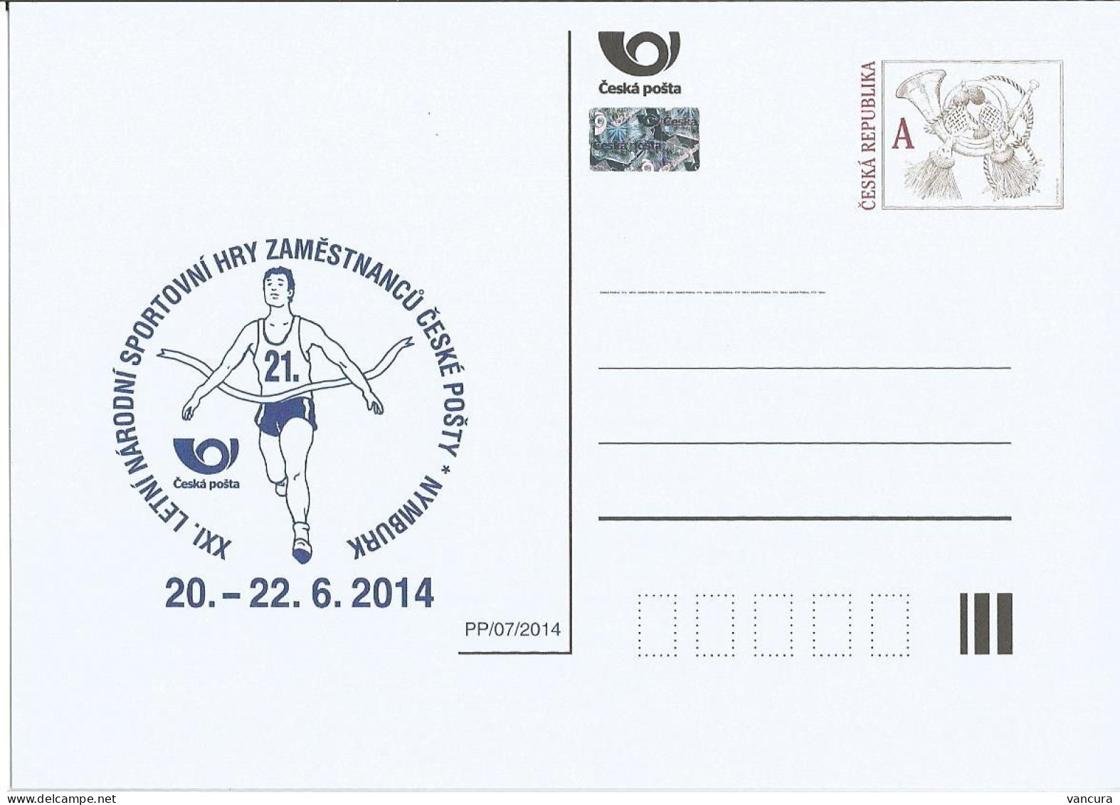 CDV B Czech Republic Summer Sport Games Of The Czech Post Employees Athlete 2014 - Postales