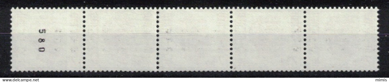 BELGIQUE   1982   R72  Bande De 5  N° 580 ** Sans Charnière - Coil Stamps