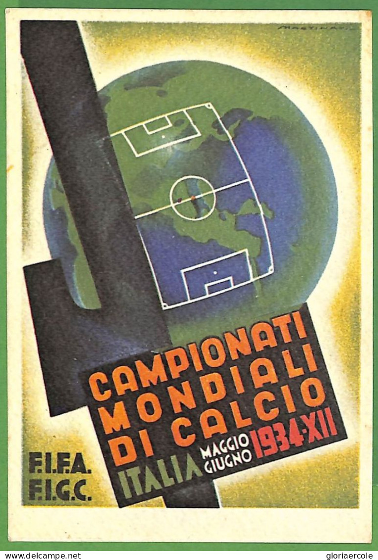 Aa5659 - ITALY - Postal History - FOOTBALL 1934 FIFA Postcard - Signed MARTINATI - Championnat D'Europe (UEFA)