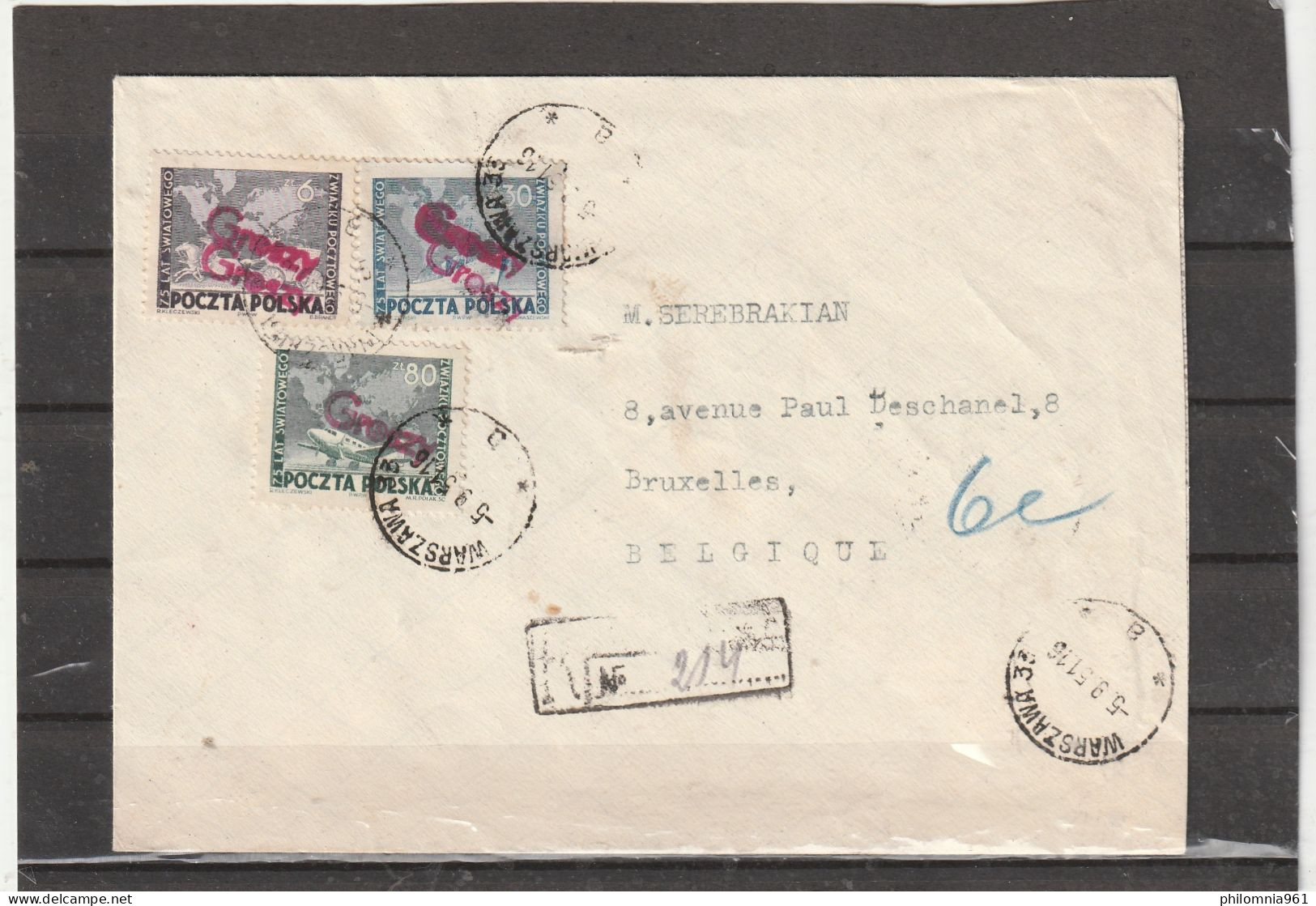 Poland COVER To Belgium 1951 - Briefe U. Dokumente