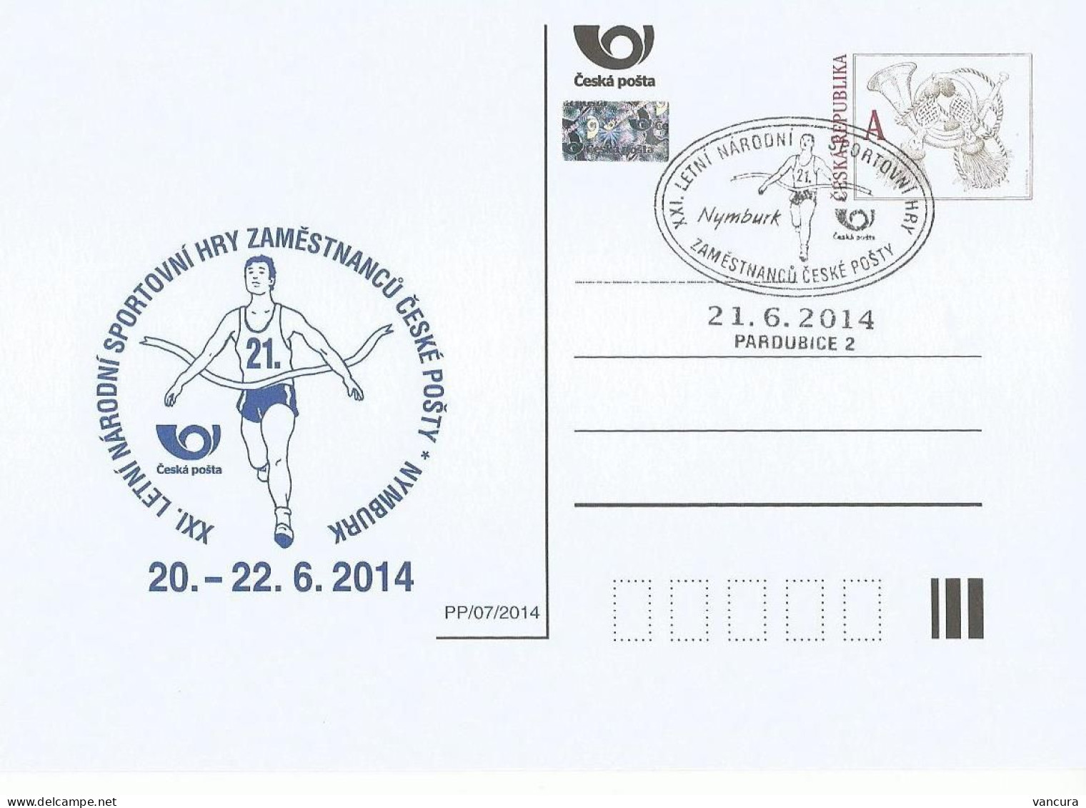 CDV B Czech Republic Summer Sport Games Of The Czech Post Employees Athlete 2014 - Cartes Postales