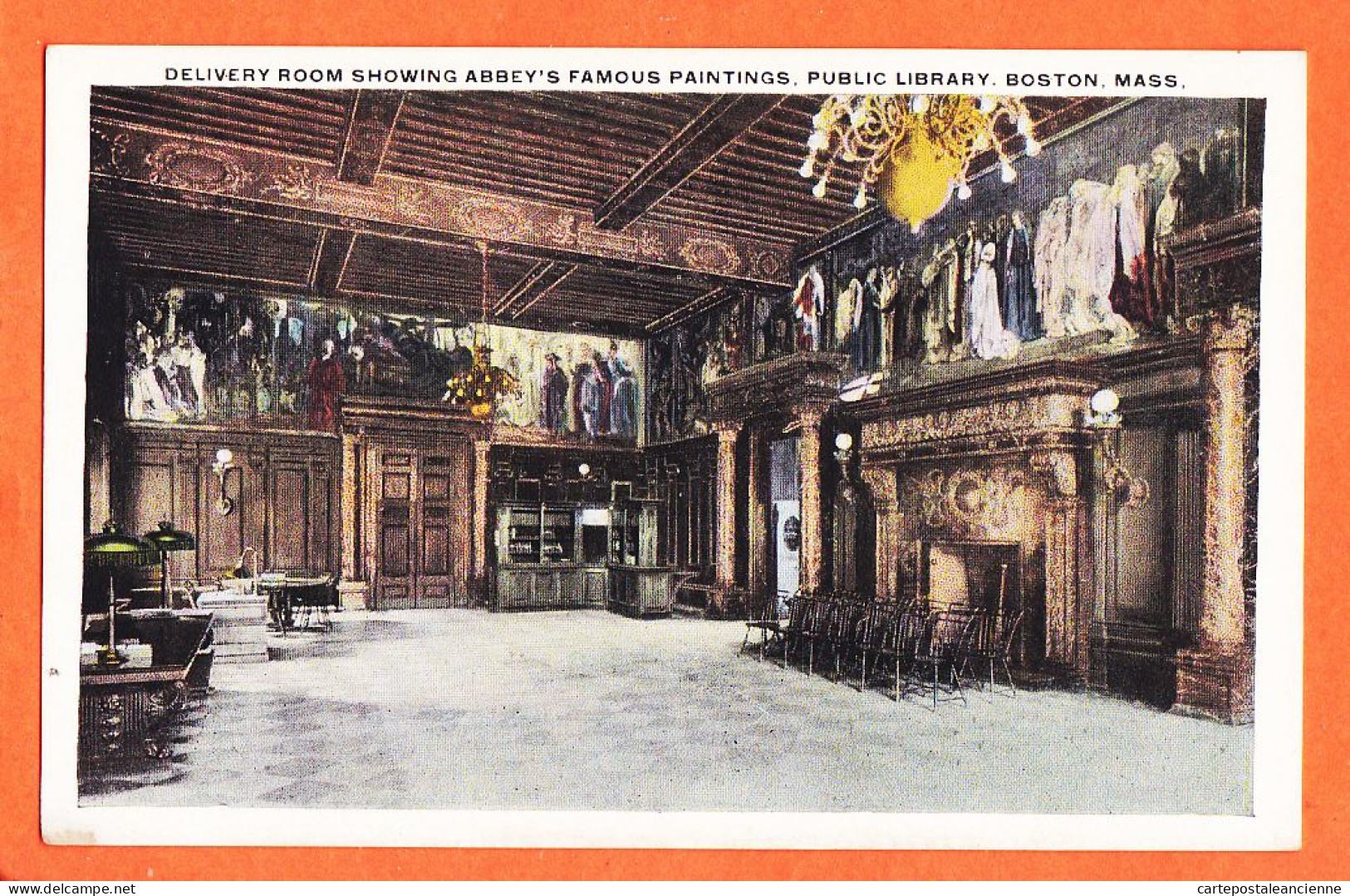 12333 / ⭐ BOSTON Massachusetts Delivery Room Abbey's Famous Paintings PUBLIC LIBRARY 1910s Published ABRAMS Roxbury - Boston