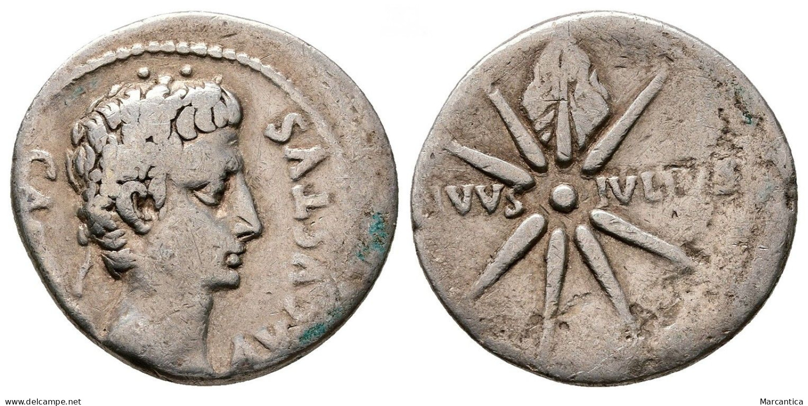 Augustus (27 BC-AD 14). AR Denarius (20 Mm, 3.25 G). Spain, Caesaraugusta (?), 19-18 BC. - La Dinastía Julio-Claudia (-27 / 69)